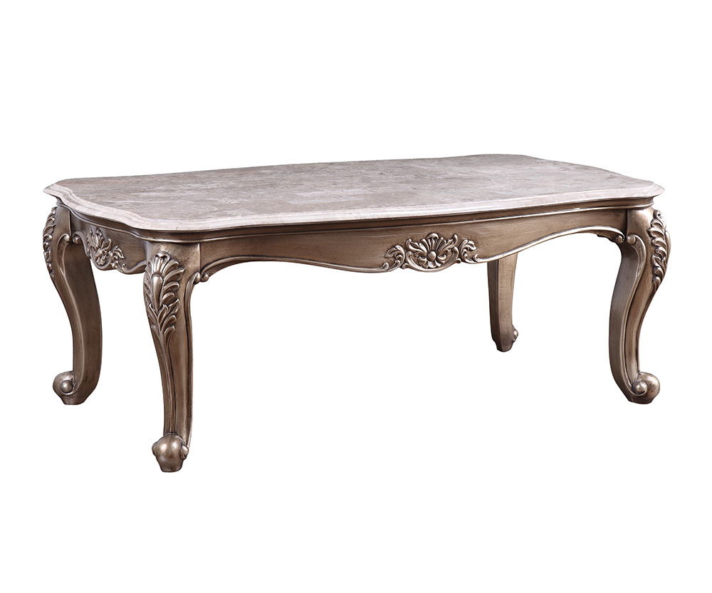Jayceon - Coffee Table - Marble Top & Champagne, beige