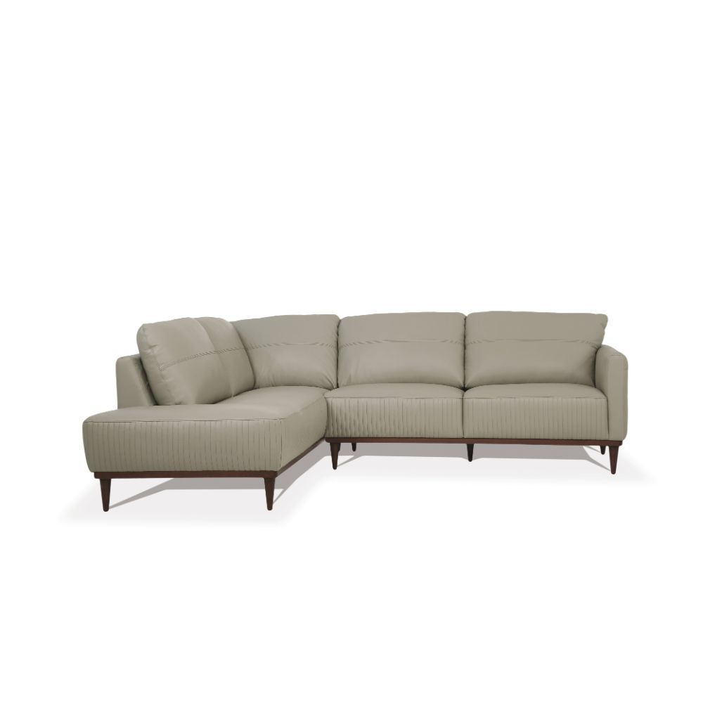 Tampa - 33" Sectional Sofa - Airy Green Leather, green, view 3