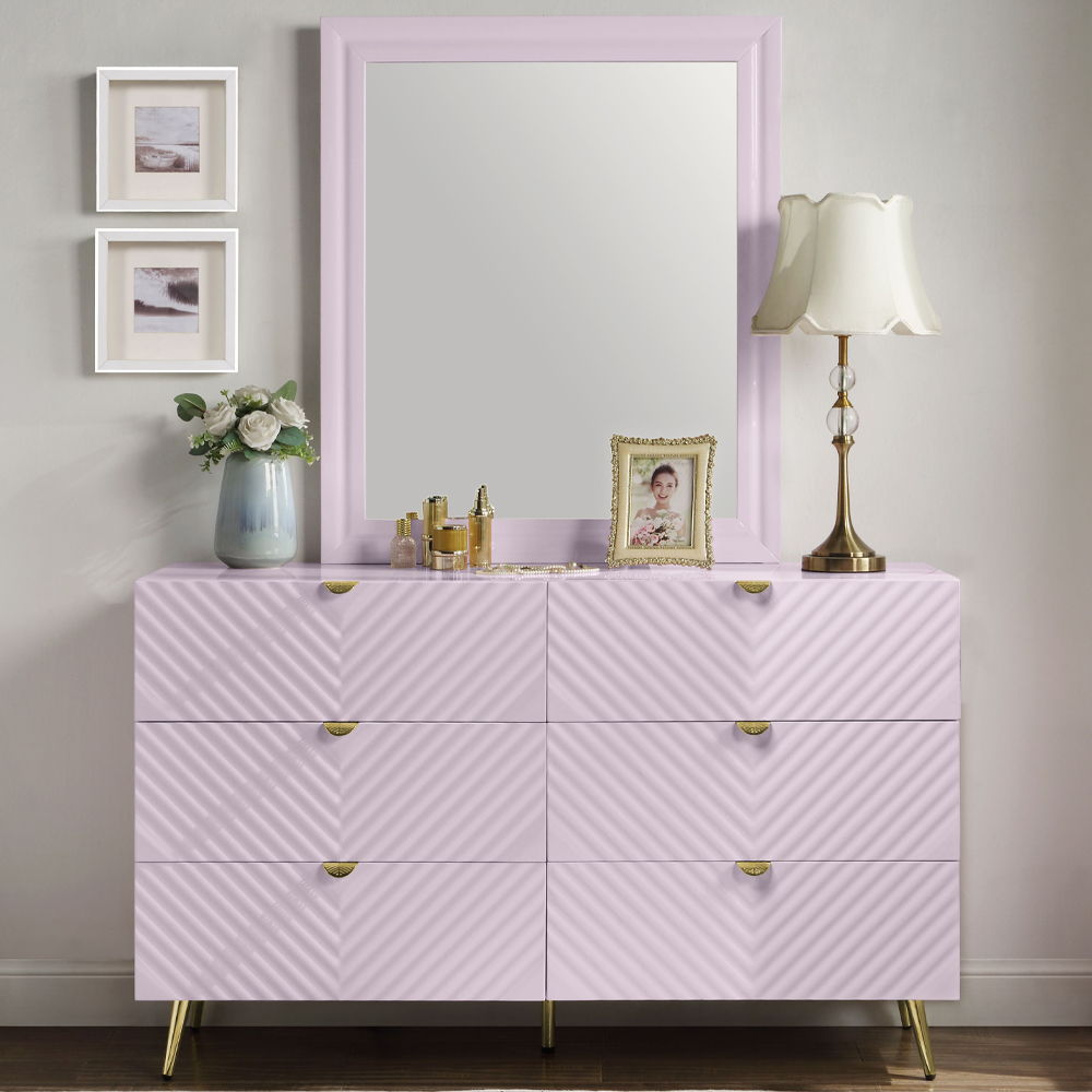 Gaines - Mirror - Pink High Gloss, pink, view 6
