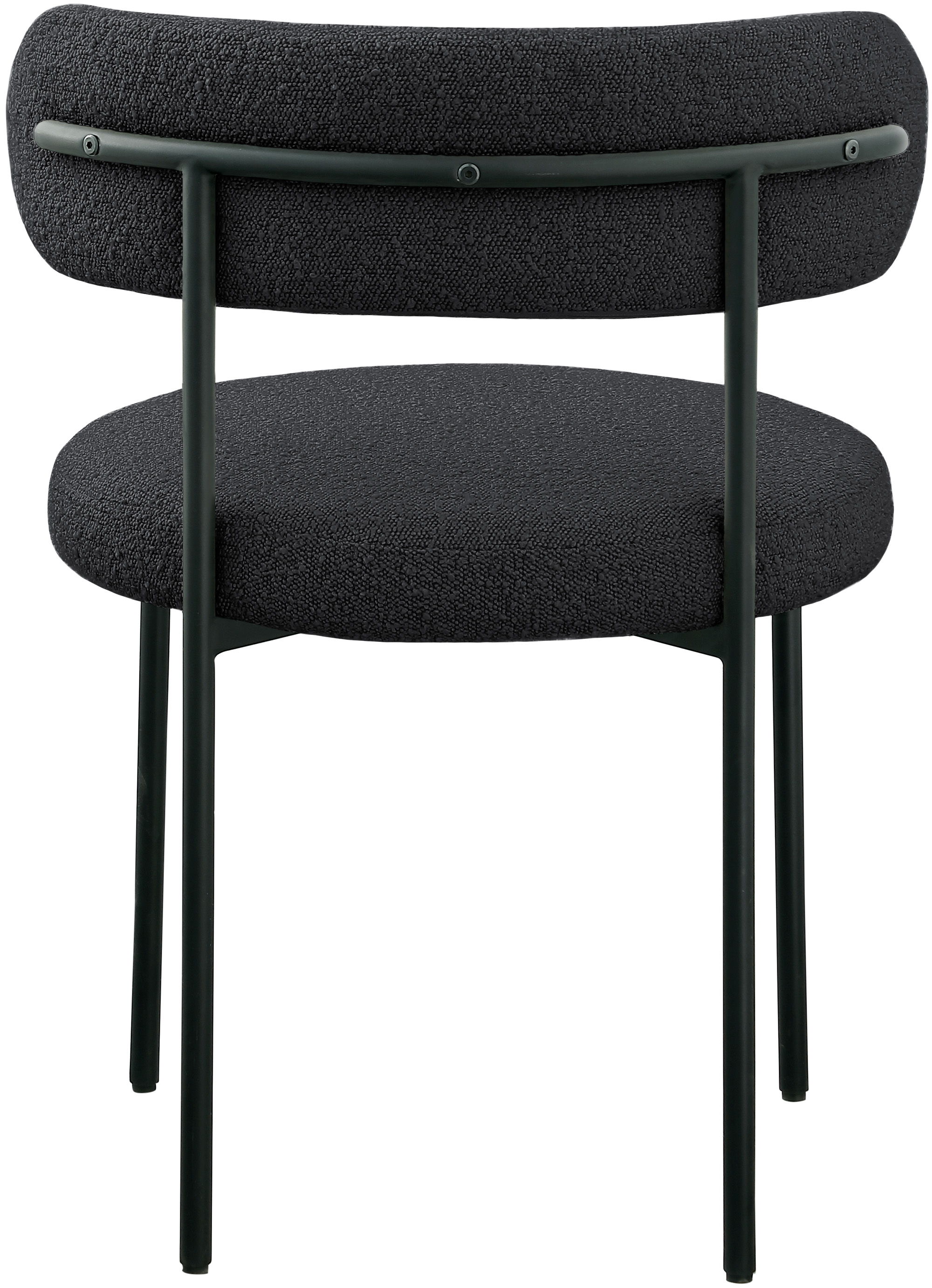 Beacon - Boucle Fabric Dining Chair With Black Legs (Set of 2) - Black