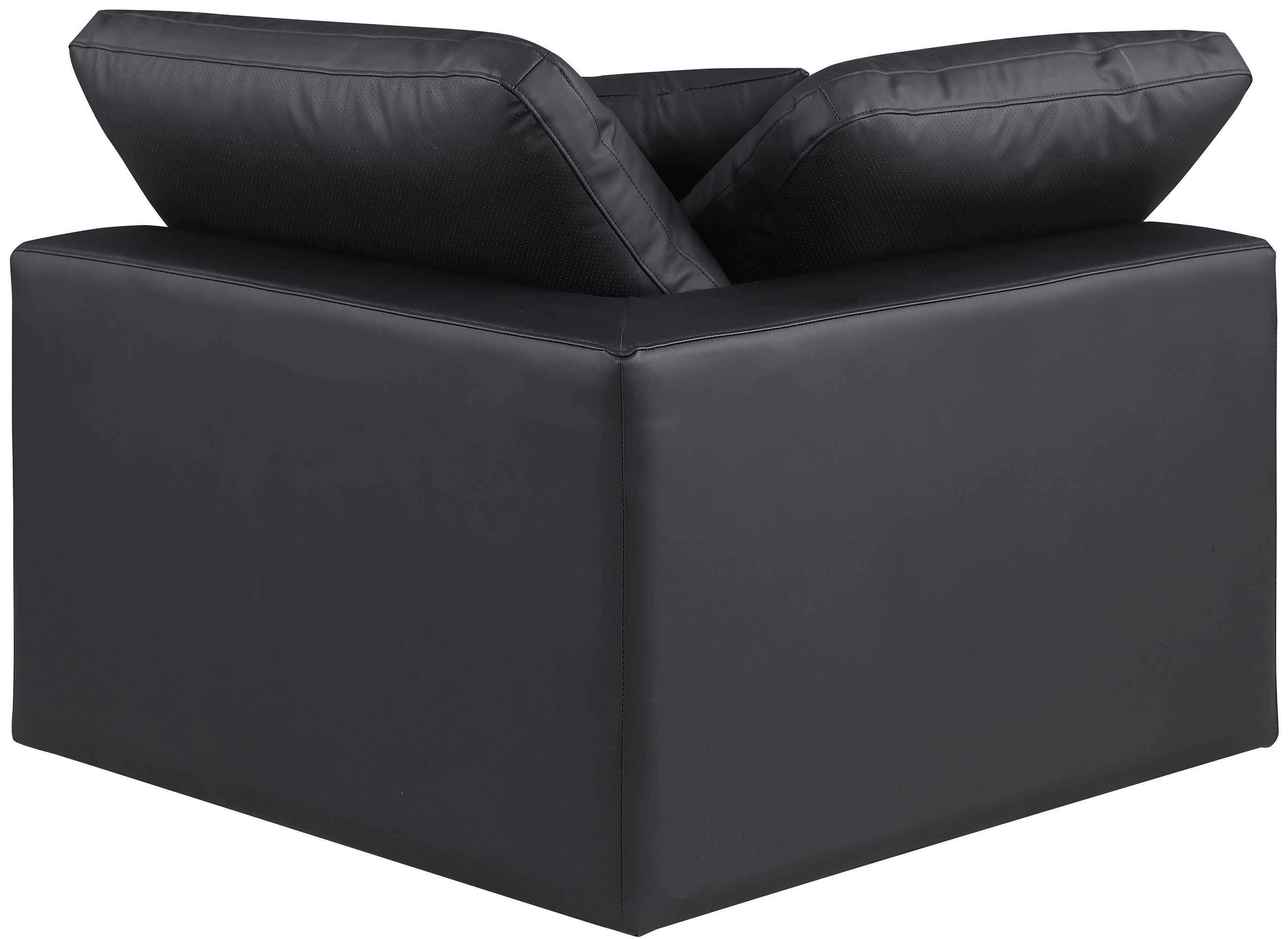 Comfy - Faux Leather Corner Chair - Black