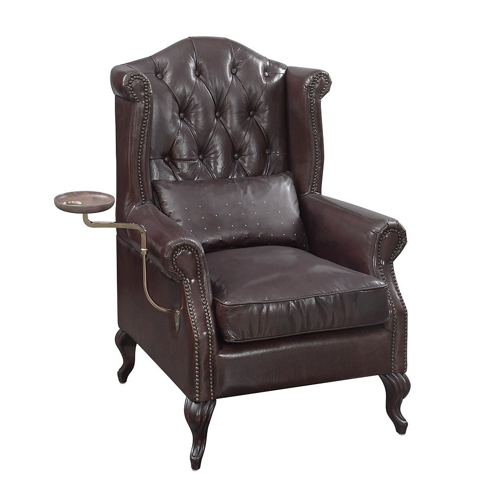 Pino - Accent Chair - Vintage Brown Top Grain Leather, dark brown, view 2