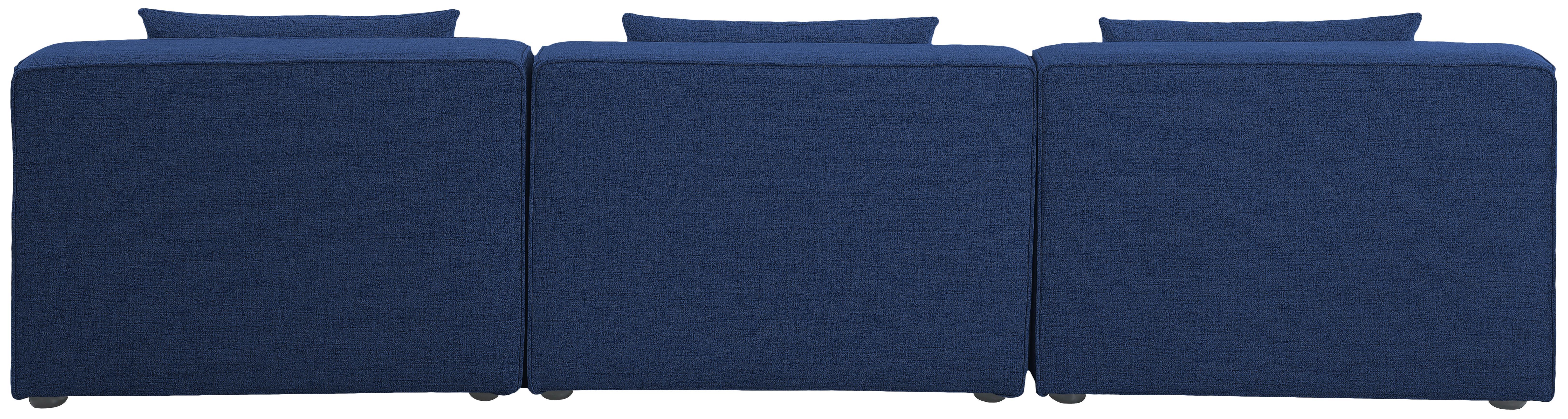 Cube - Linen Modular 3 Piece Armless Sofa - Navy