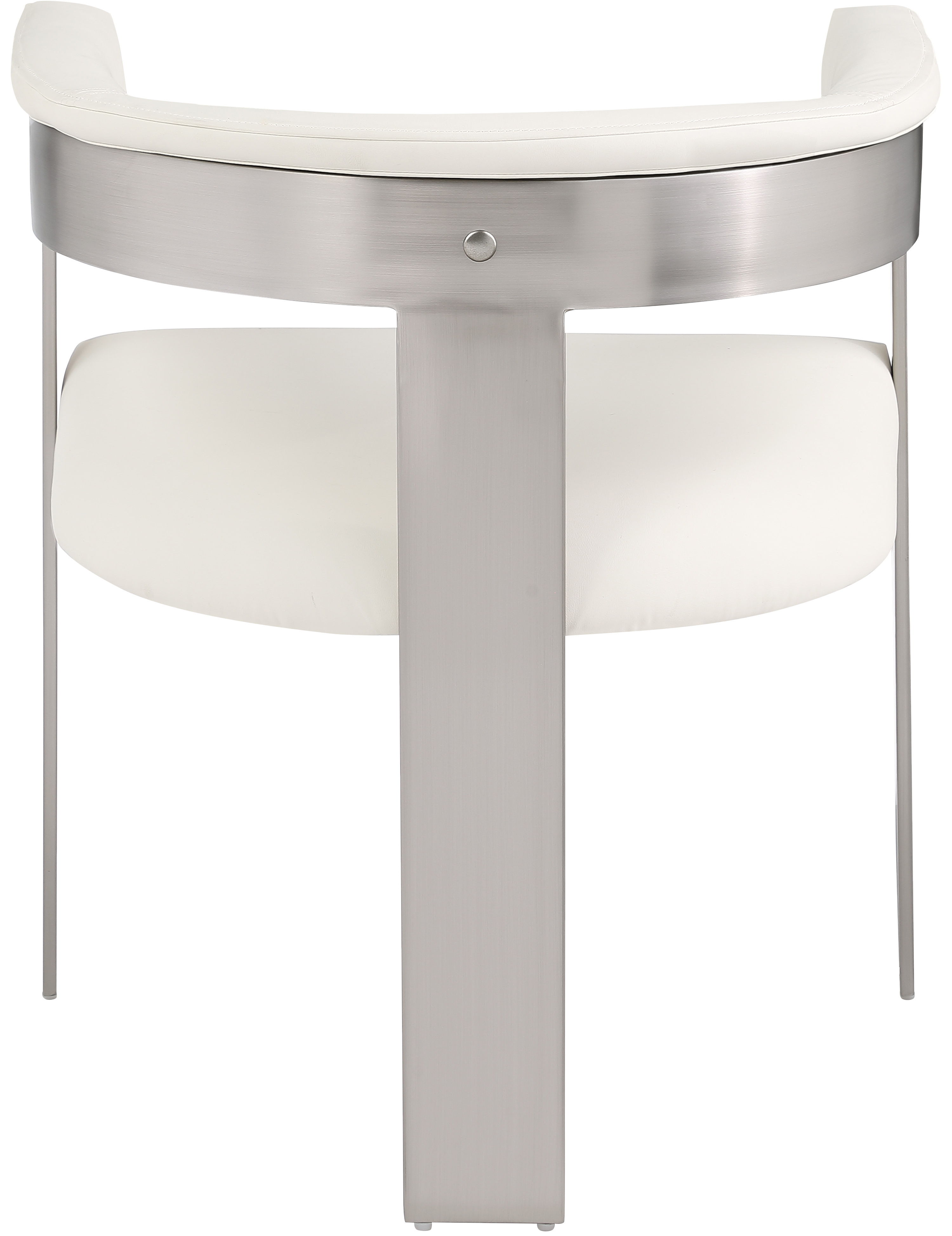 Romeo - Faux Leather Dining Chair With Silver Base (Set of 2) - Cream