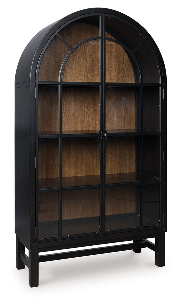 Greddinton - Display Cabinet - Black / Brown