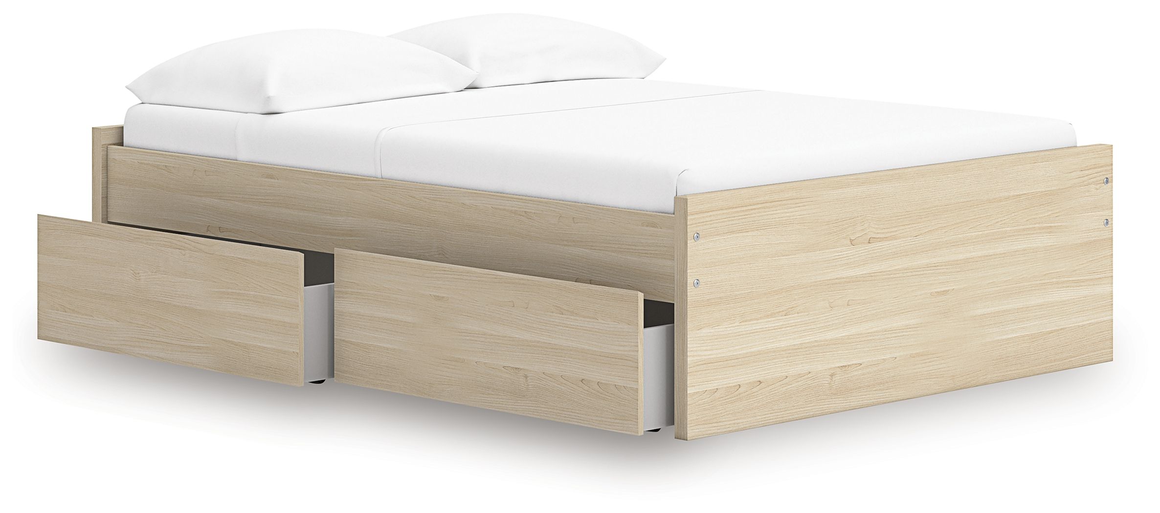 Onita - Full Platform Bed With 2 Side Storage - Natural