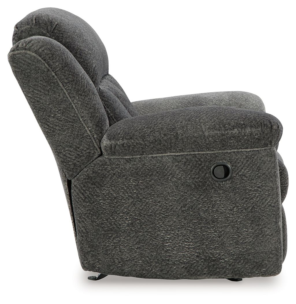 Ashley Furniture Frohn - 3 Pc. - Reclining Sofa, Reclining Loveseat With Console, Rocker Recliner - Graphite - Image 14