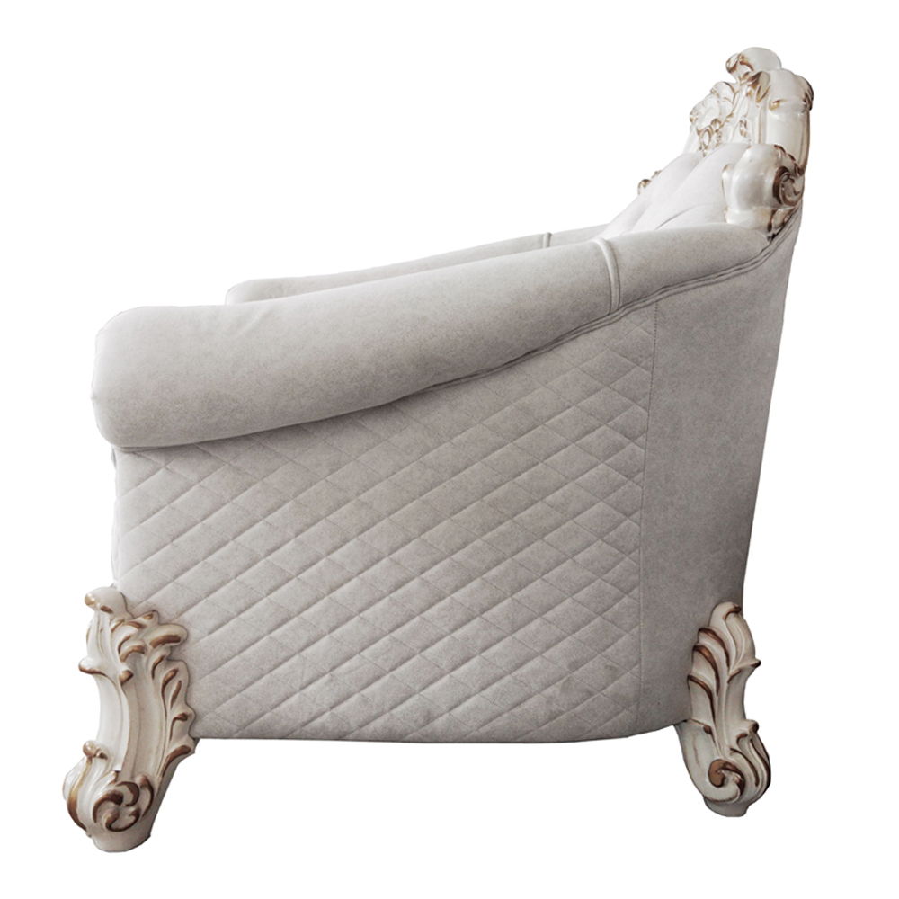 Vendome II - Chair With 2 Pillows - Two Tone Ivory Fabric & Antique Pearl, white, view 4