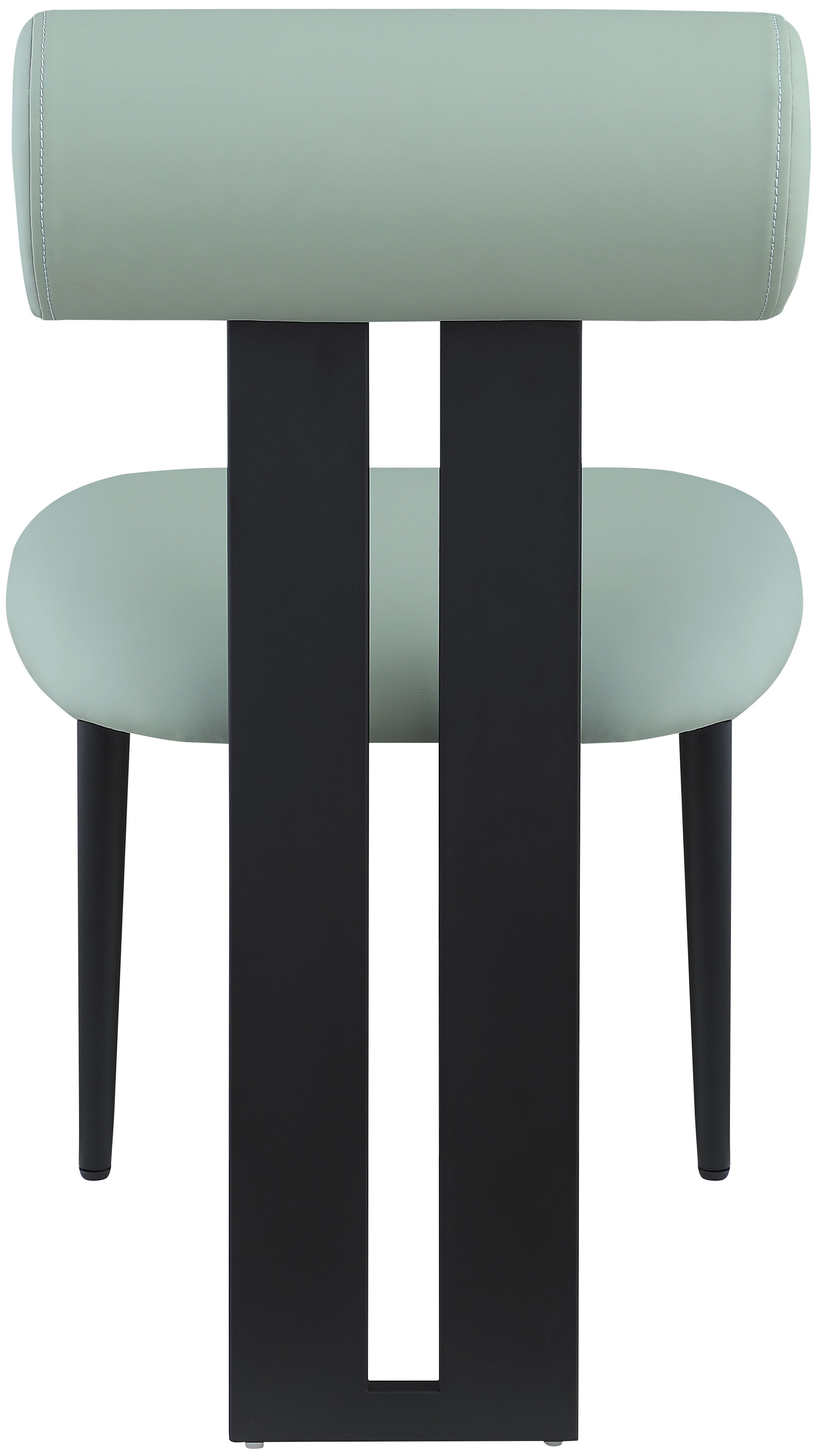 Dario - Faux Leather Dining Chair With Black Frame (Set of 2) - Mint