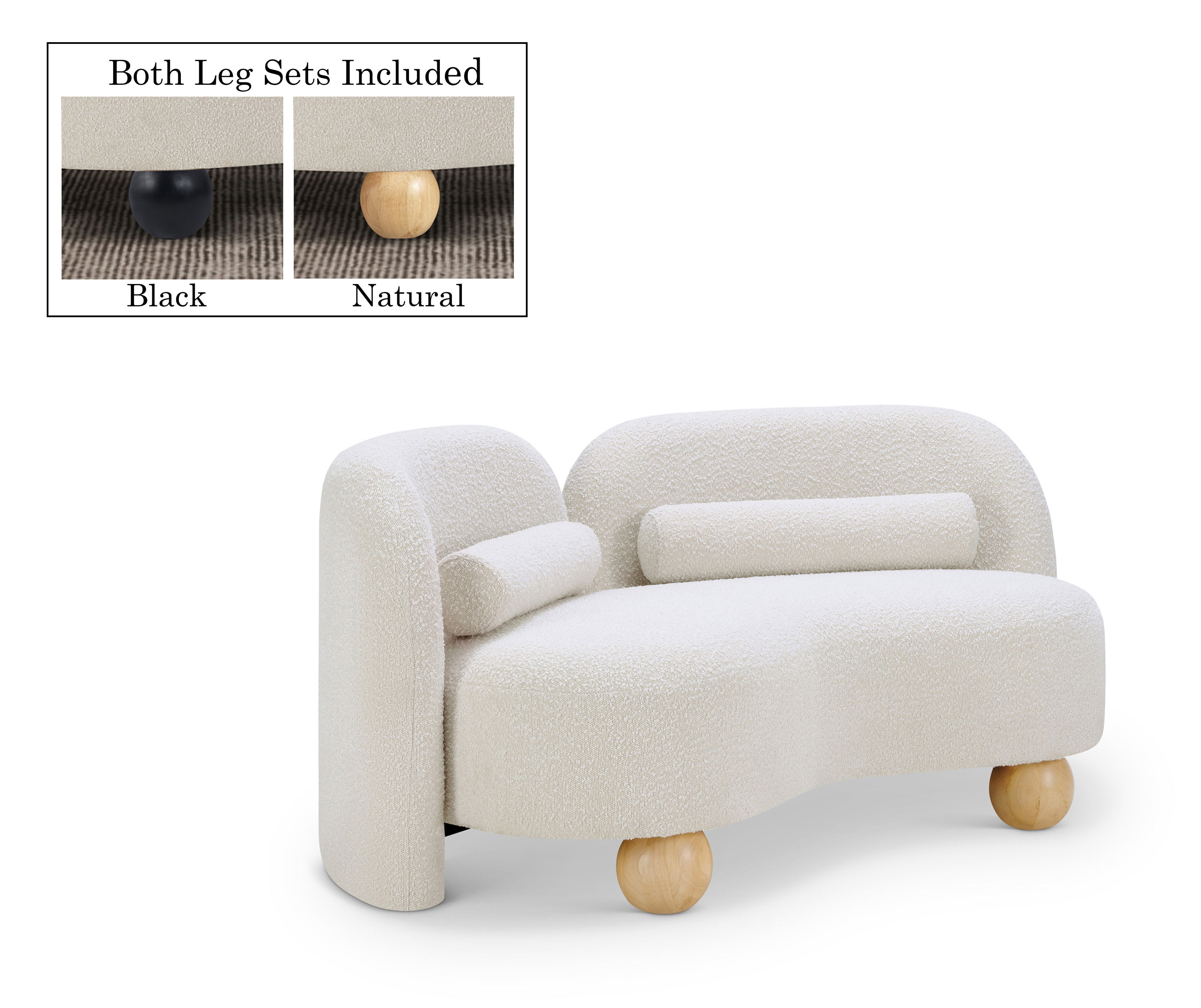 Daphne - Boucle Loveseat - Cream