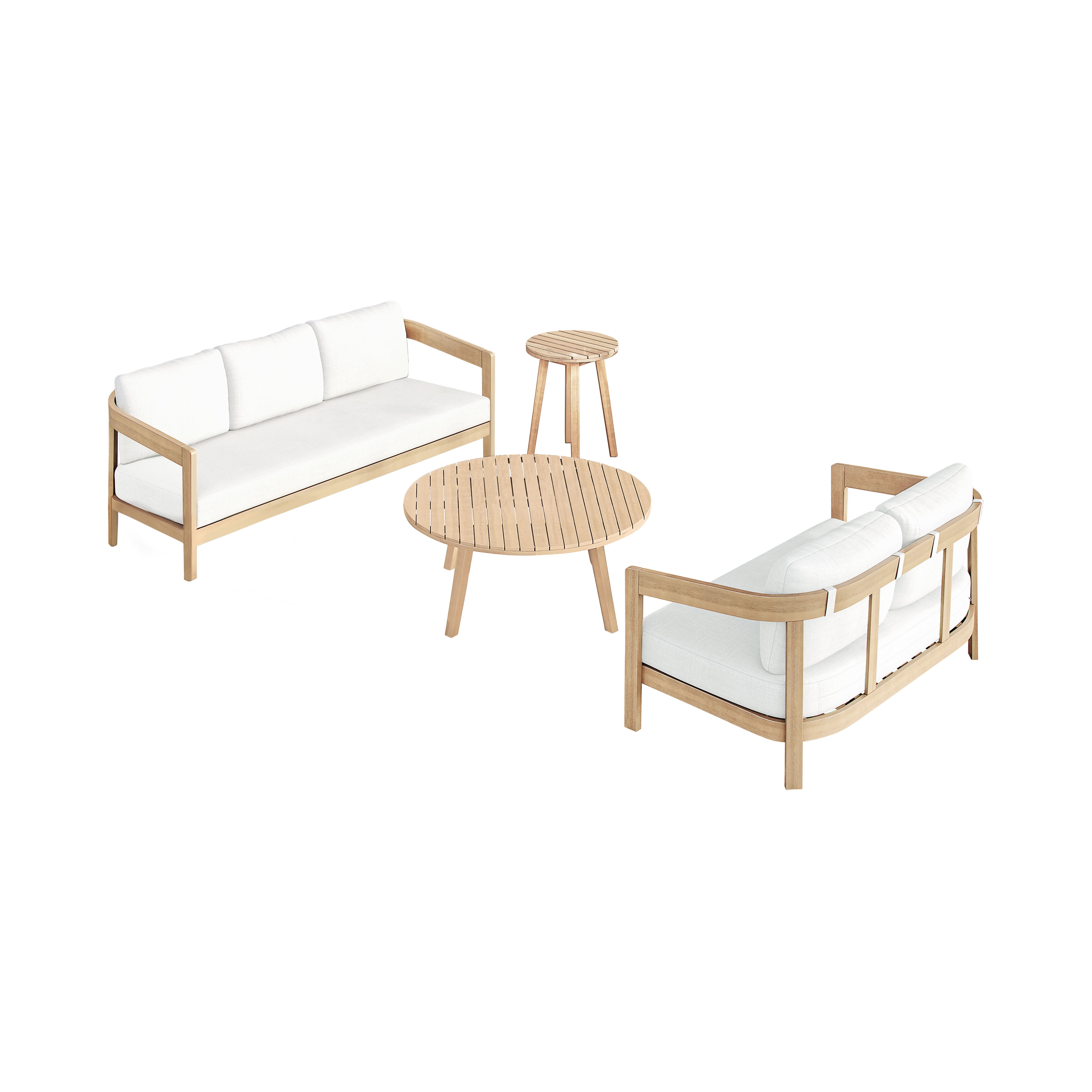 Wesley - 4 Piece Outdoor (Sofa & Loveseat & Coffee & End Table) - White