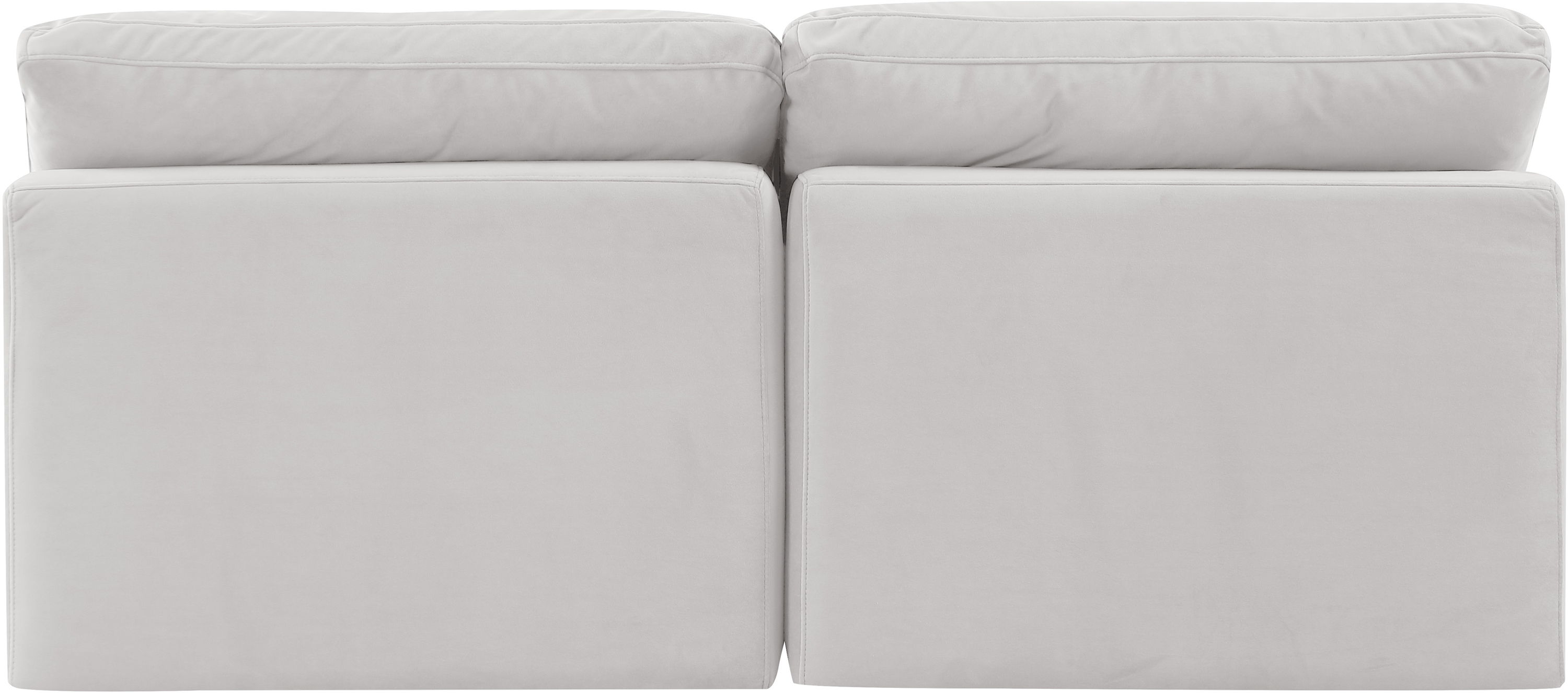 Indulge - Velvet 2 Piece Modular Armless Sofa - White
