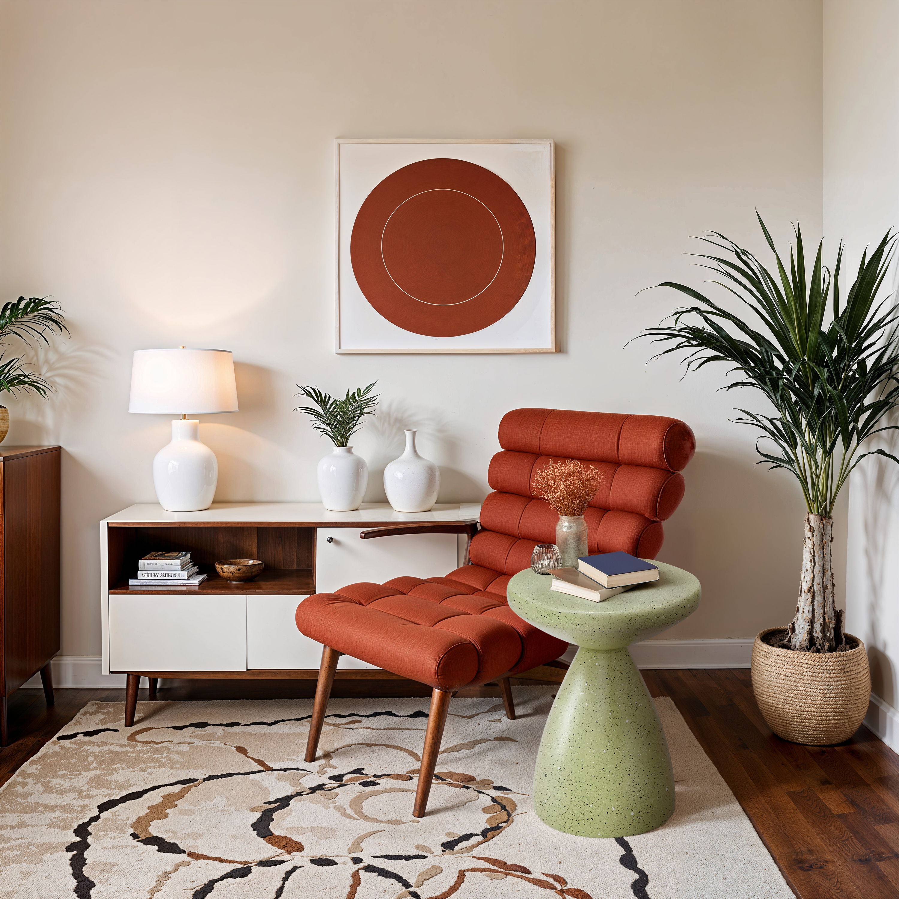 Anika - Iron Terrazzo End Table - Green