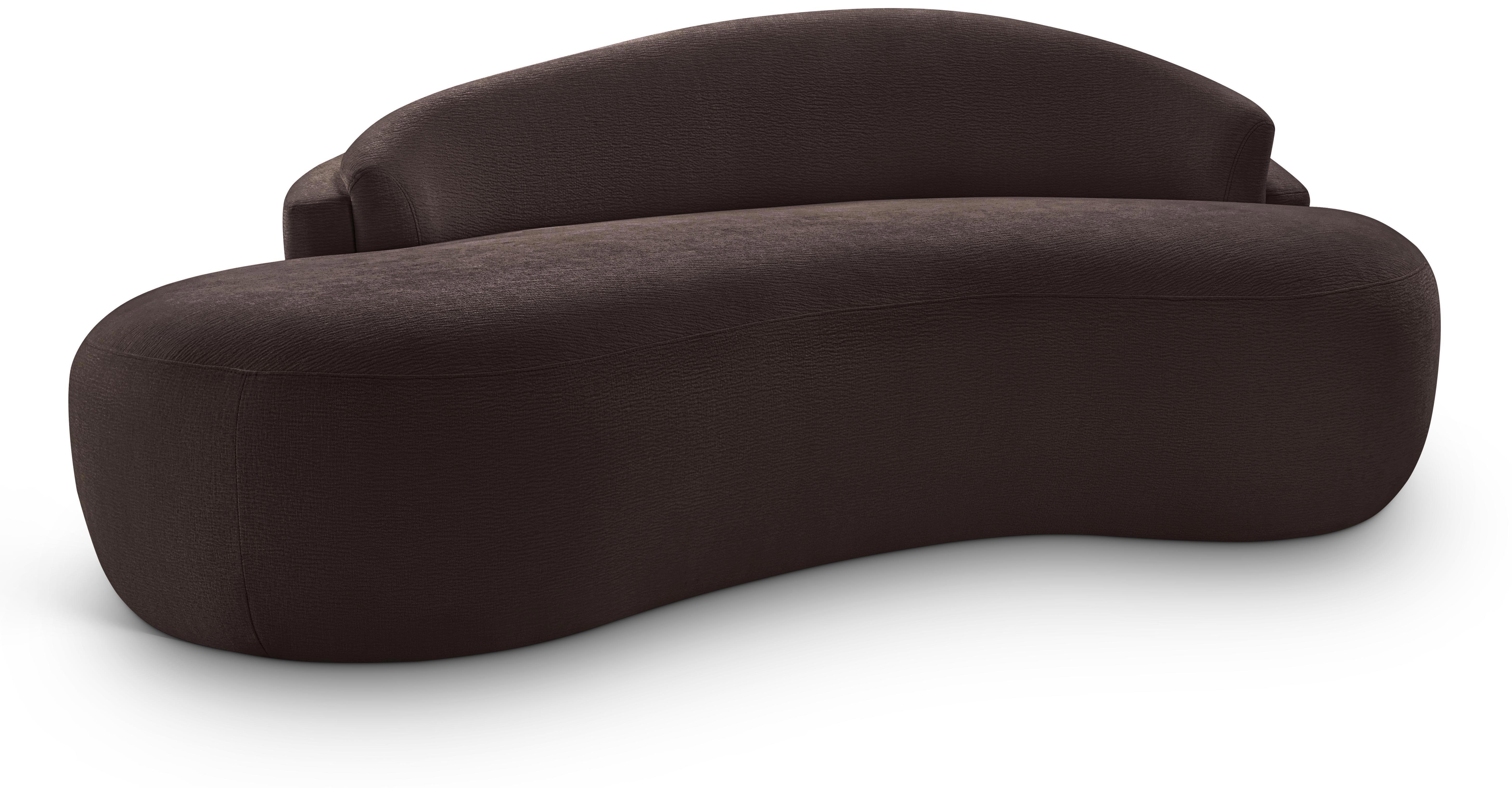 Caspian - Chenille Fabric 79" Upholstered Loveseat - Brown