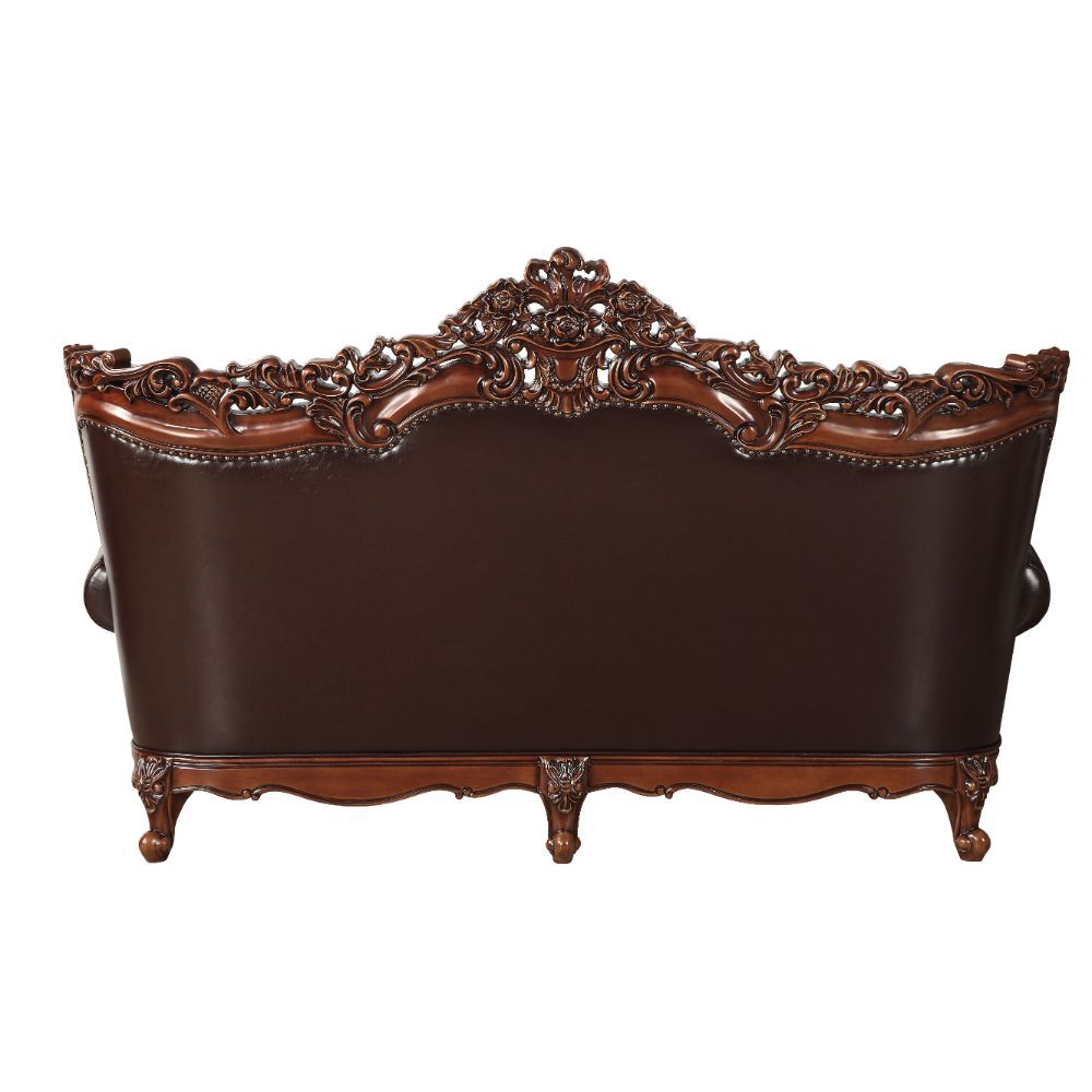 Forsythia - Sofa - Espresso Top Grain Leather Match & Walnut, dark brown, view 3