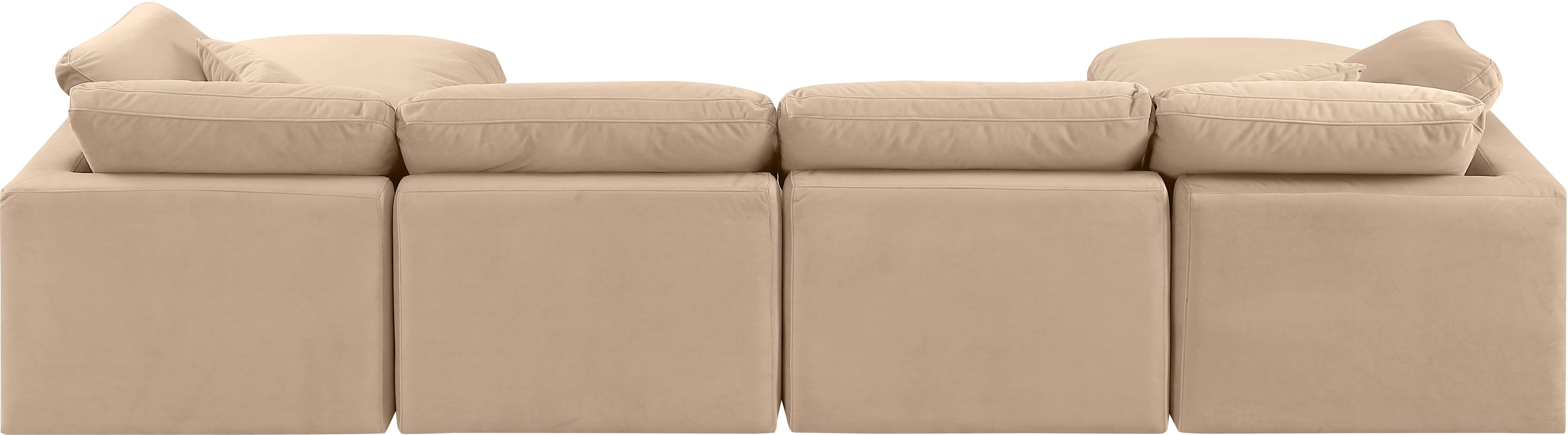 Indulge - Velvet 6 Piece Modular Double Chaise Sectional - Beige