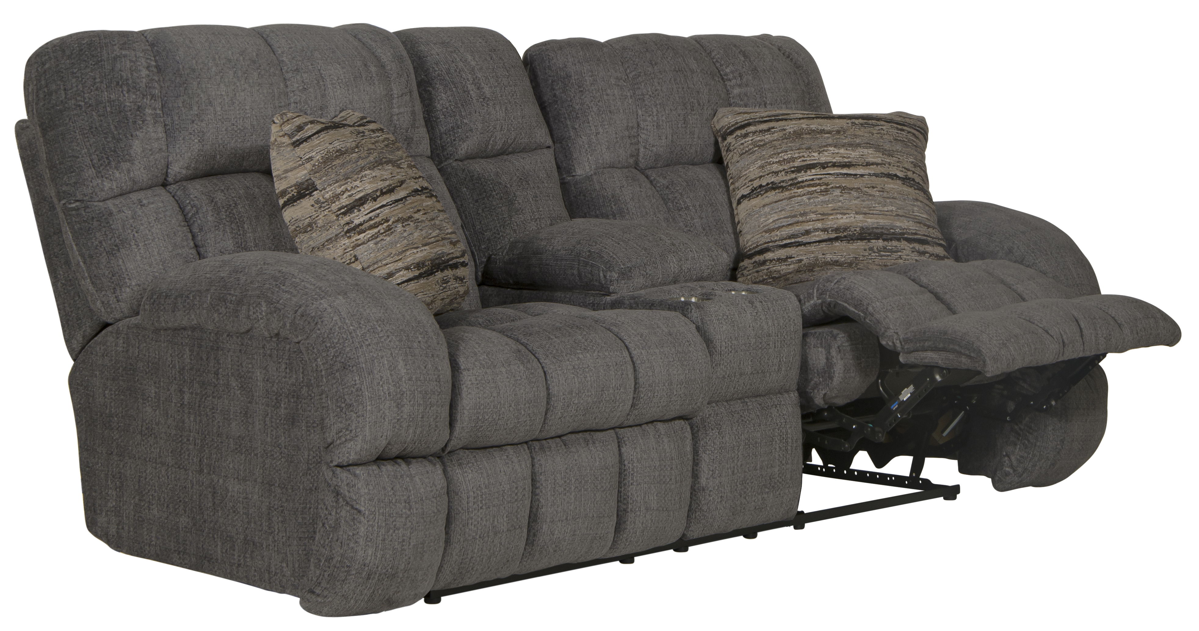 Ashland - Lay Flat Reclining Console Loveseat - Granite