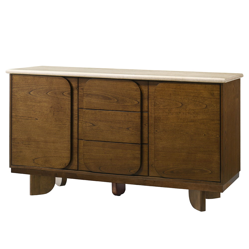 Kasha - Server With Marble Top Top - Vintage Oak, dark brown, view 2