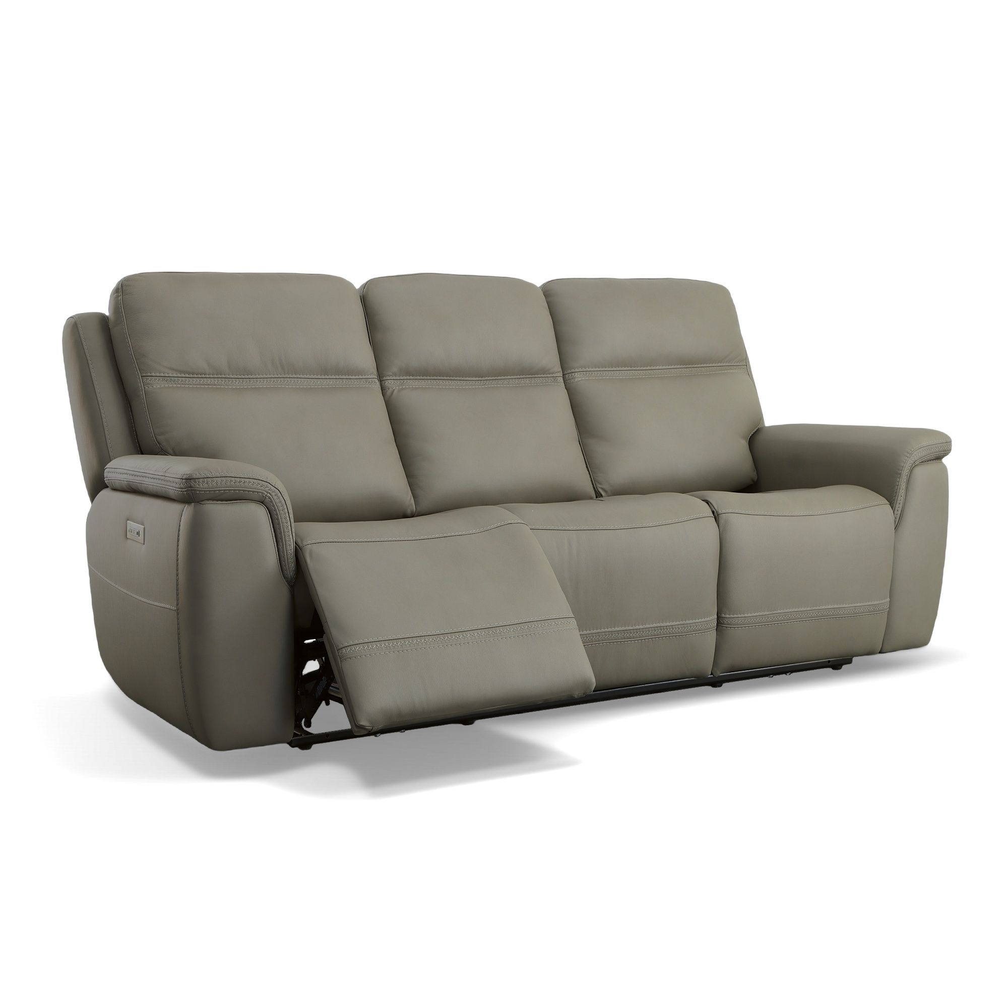 Sawyer - Power Reclining Sofa With Power Headrests & Lumbar - Gray, gray, view 2