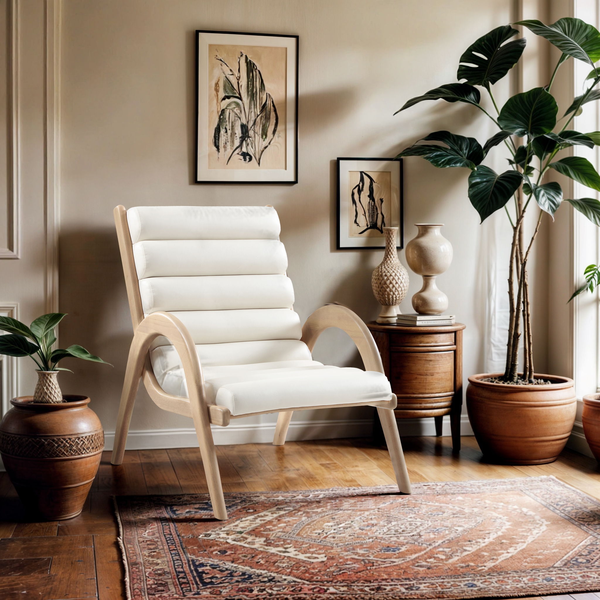 Randal - Upholstered Accent Chair - Cream
