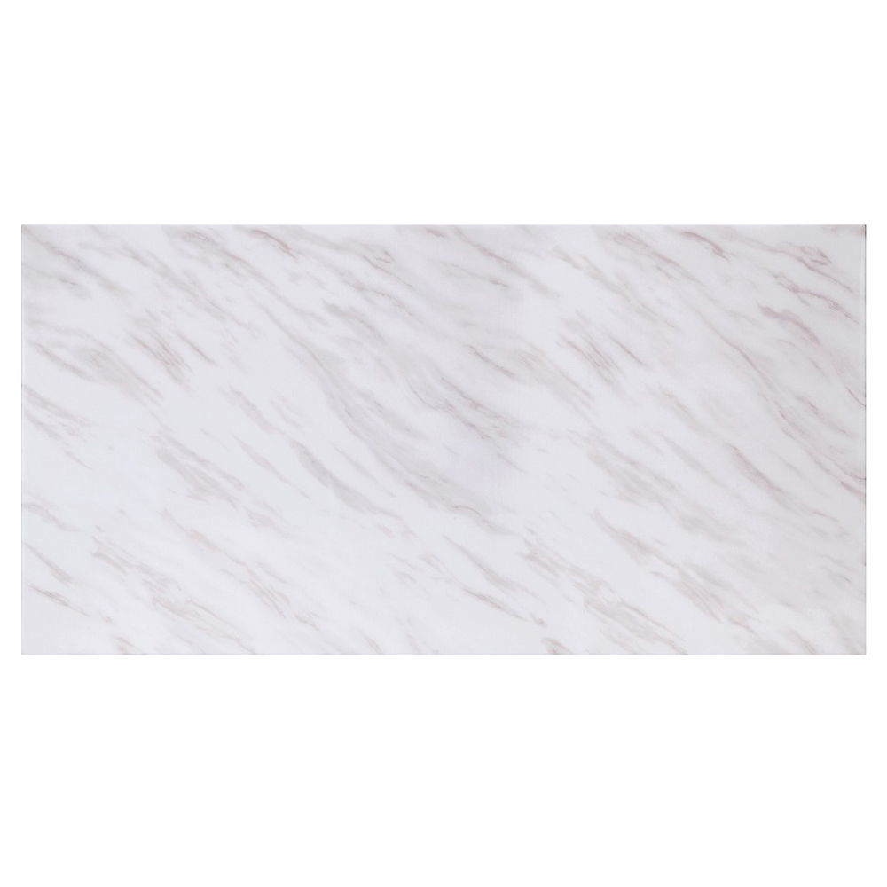 Zander - Dining Table - White Printed Faux Marble Top & Mirrored Silver, white, view 3