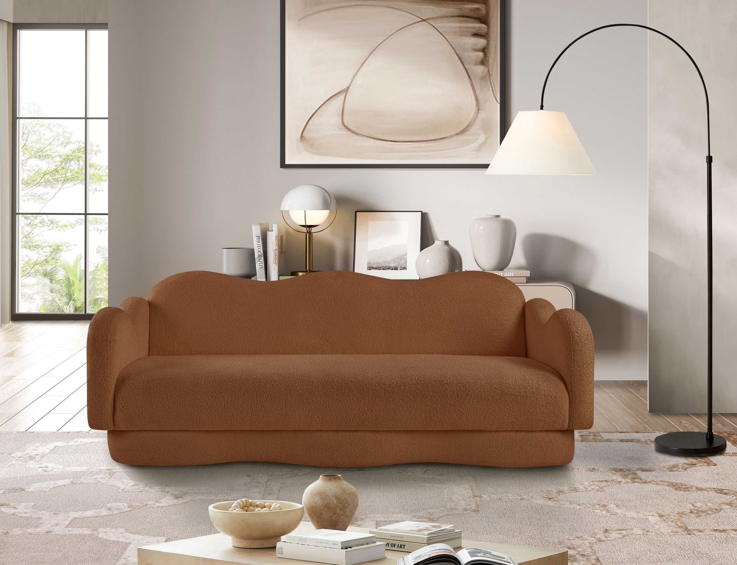 Bloom - Teddy Fabric Sofa - Saddle