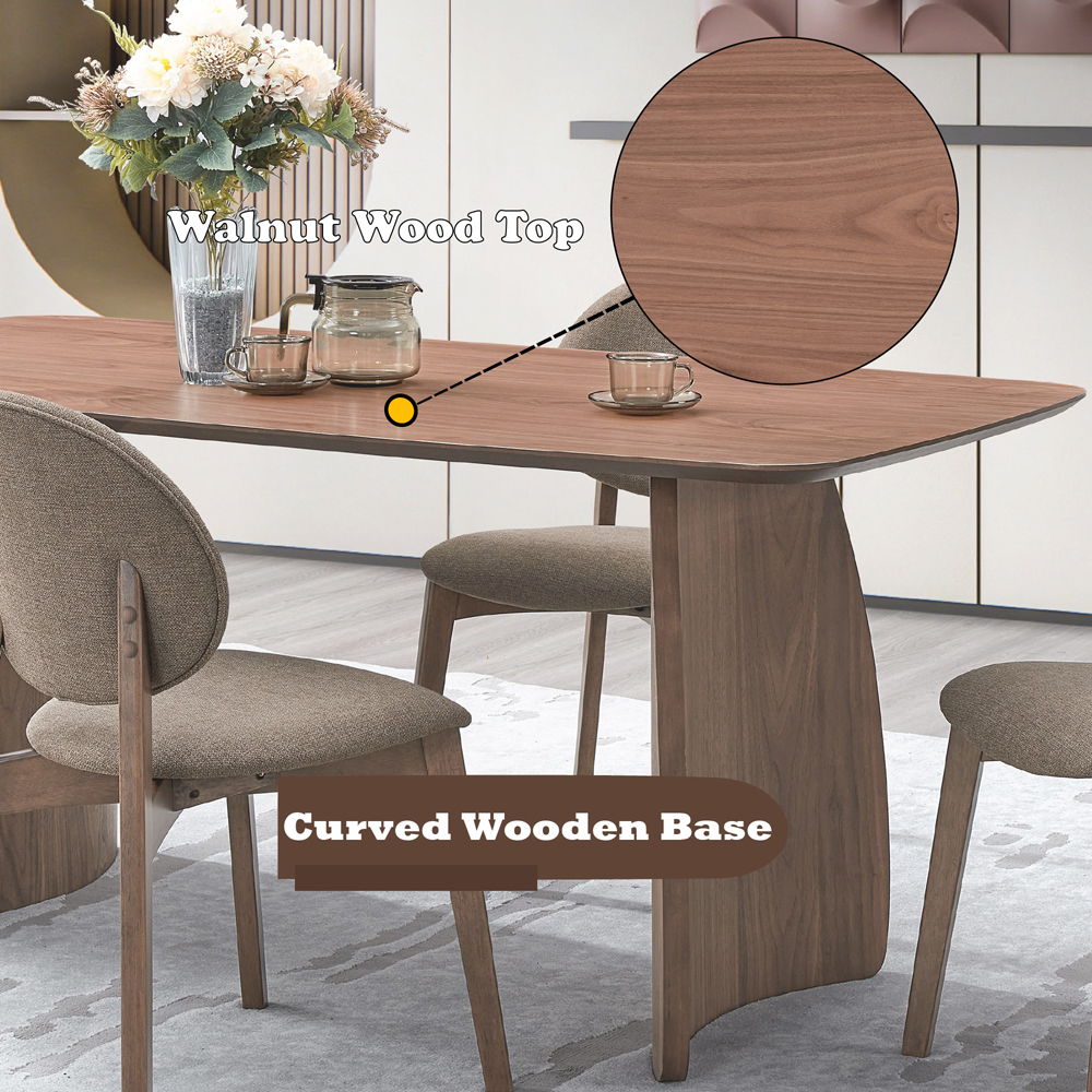 Hadasa - Dining Table - Walnut, light brown, view 7