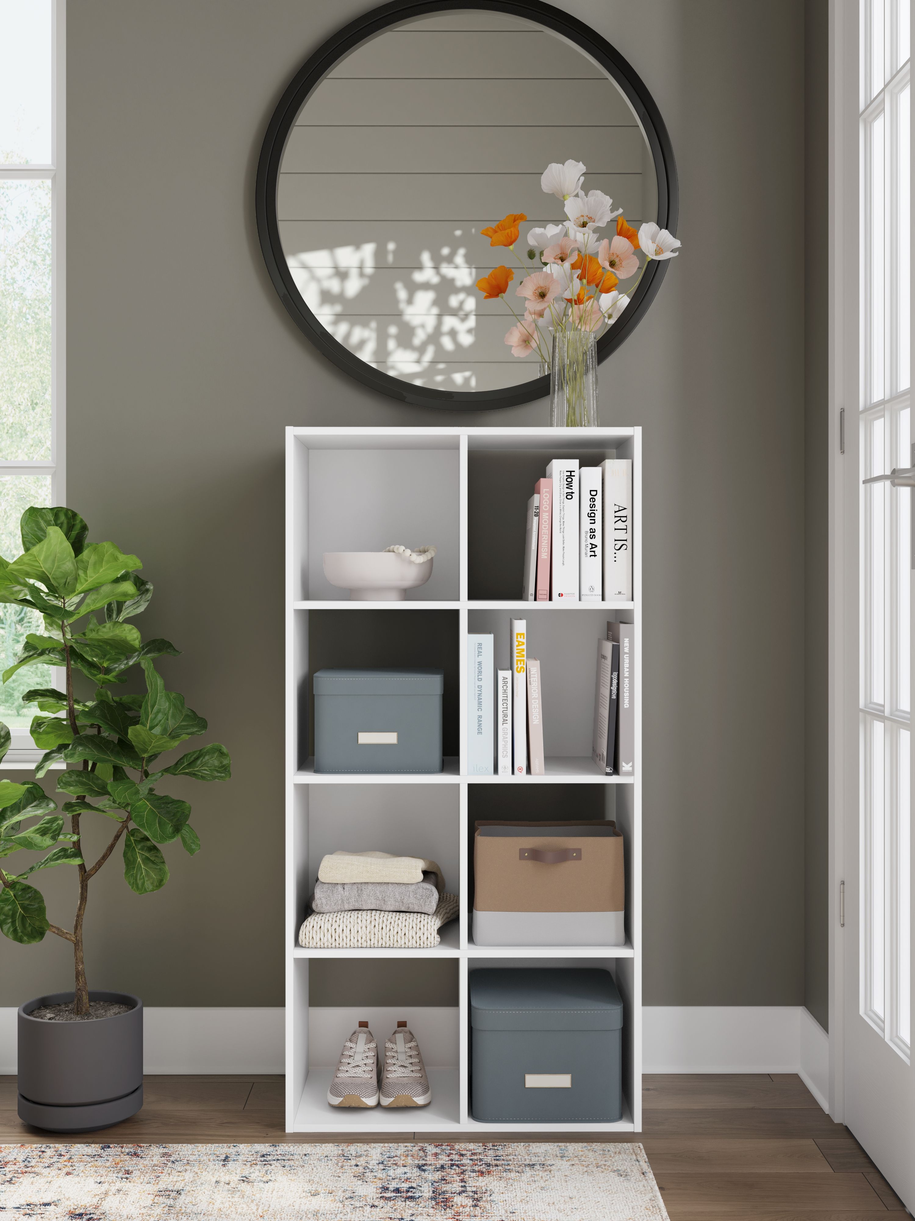 Ashley Furniture Onita - Eight Cube Organizer - White - Image 2