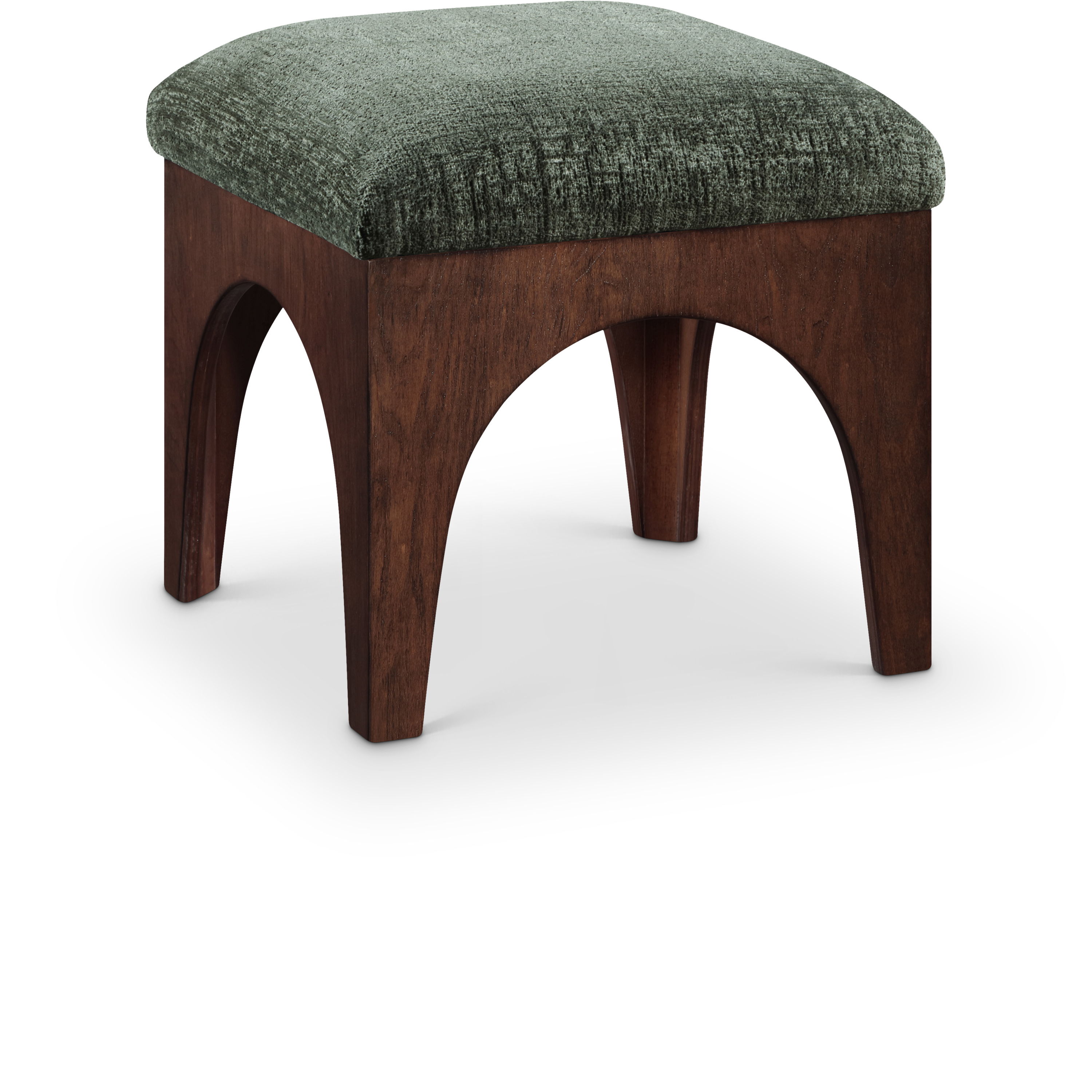 Lawson - Chenille Fabric Upholstered Ottoman - Green