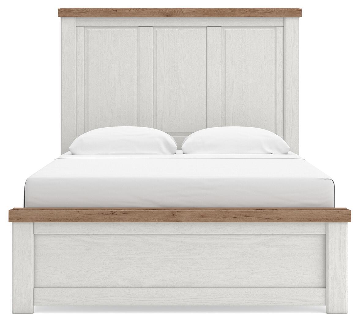 Savonport - Queen Panel Bed - White / Brown