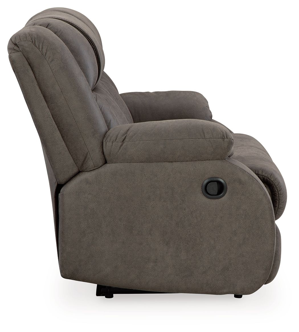 Ashley Furniture First Base - 2 Pc. - Reclining Sofa, Reclining Loveseat - Gunmetal - Image 9