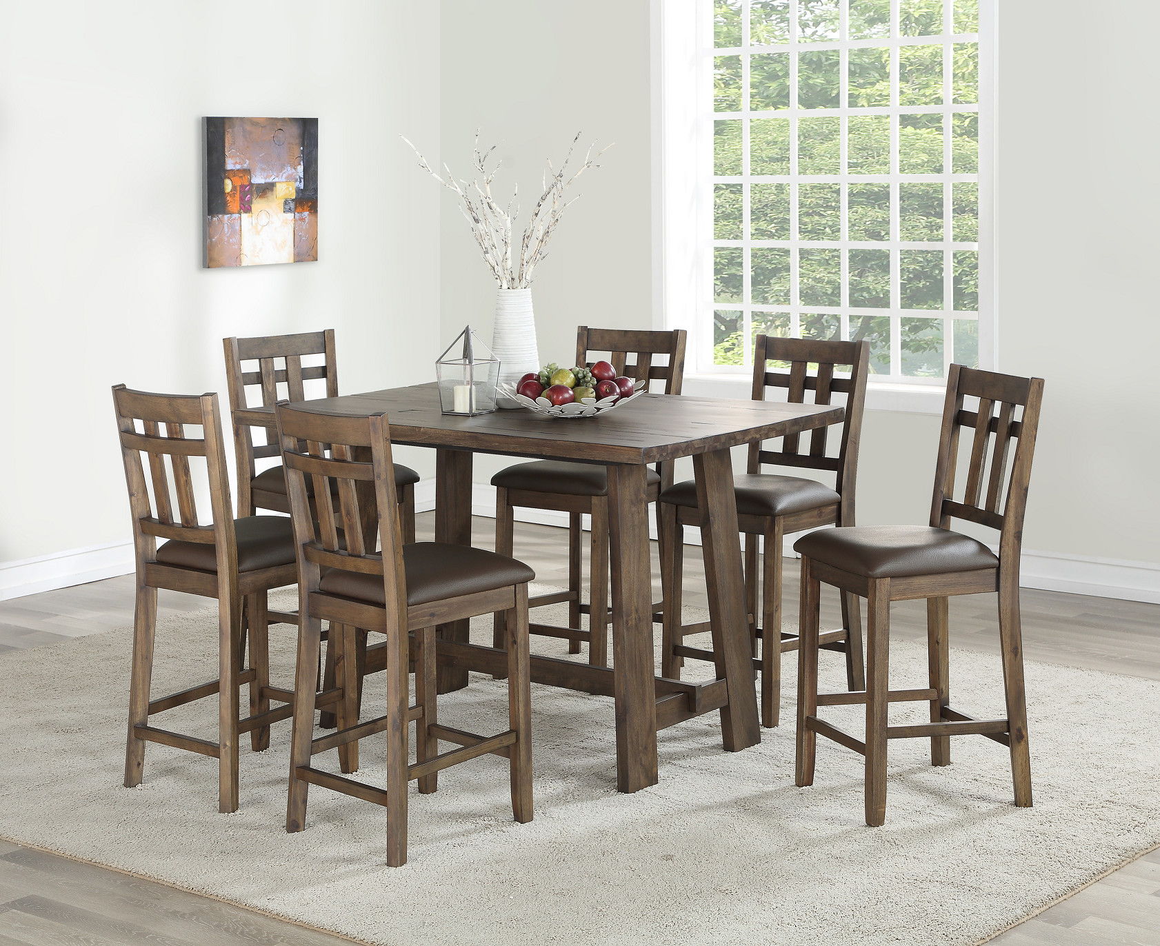 Saranac - 5 Piece Dining Set - Brown