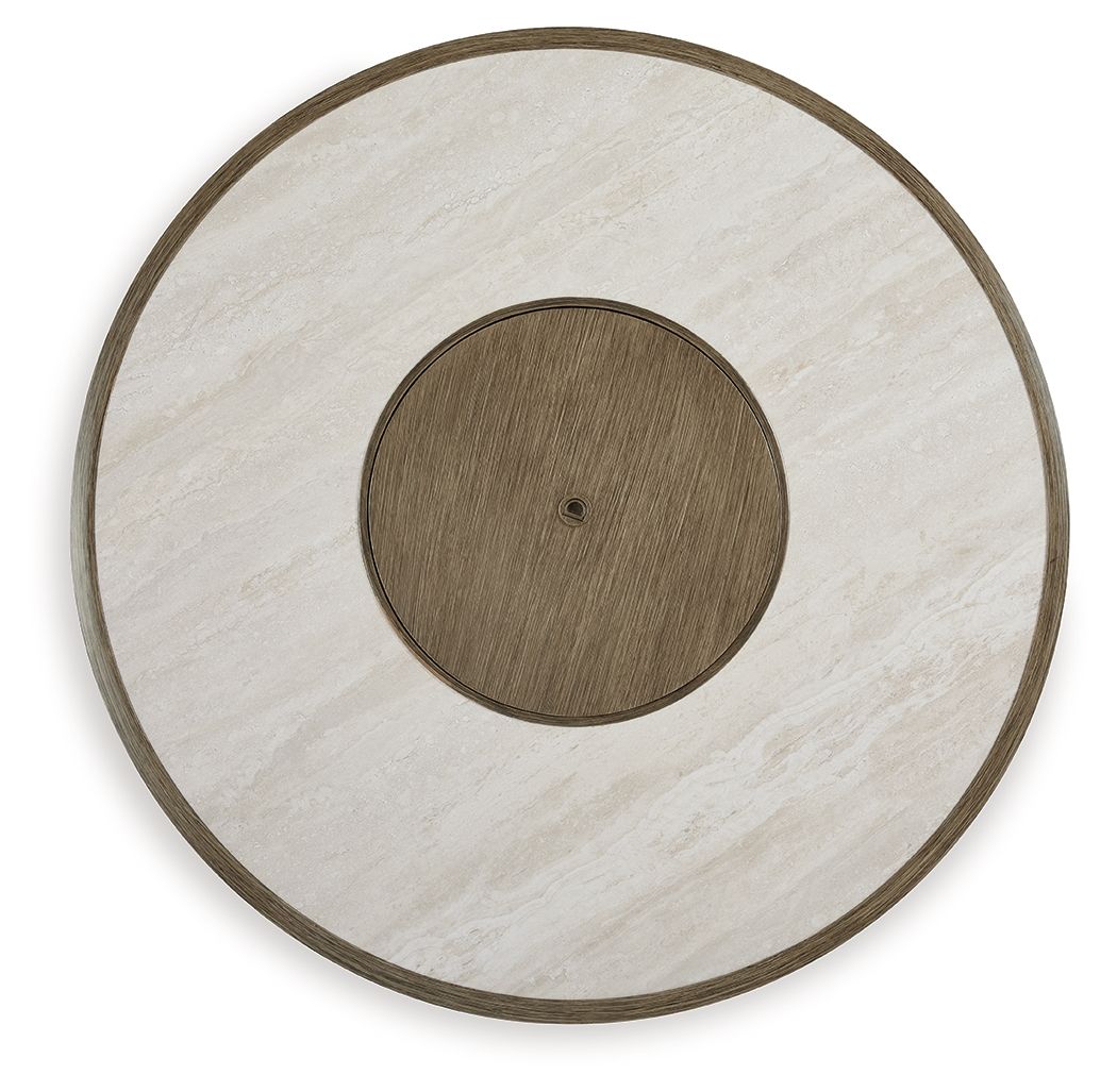 Ashley Furniture Rainier Ranch - Round Fire Pit Table - Beige - Image 5