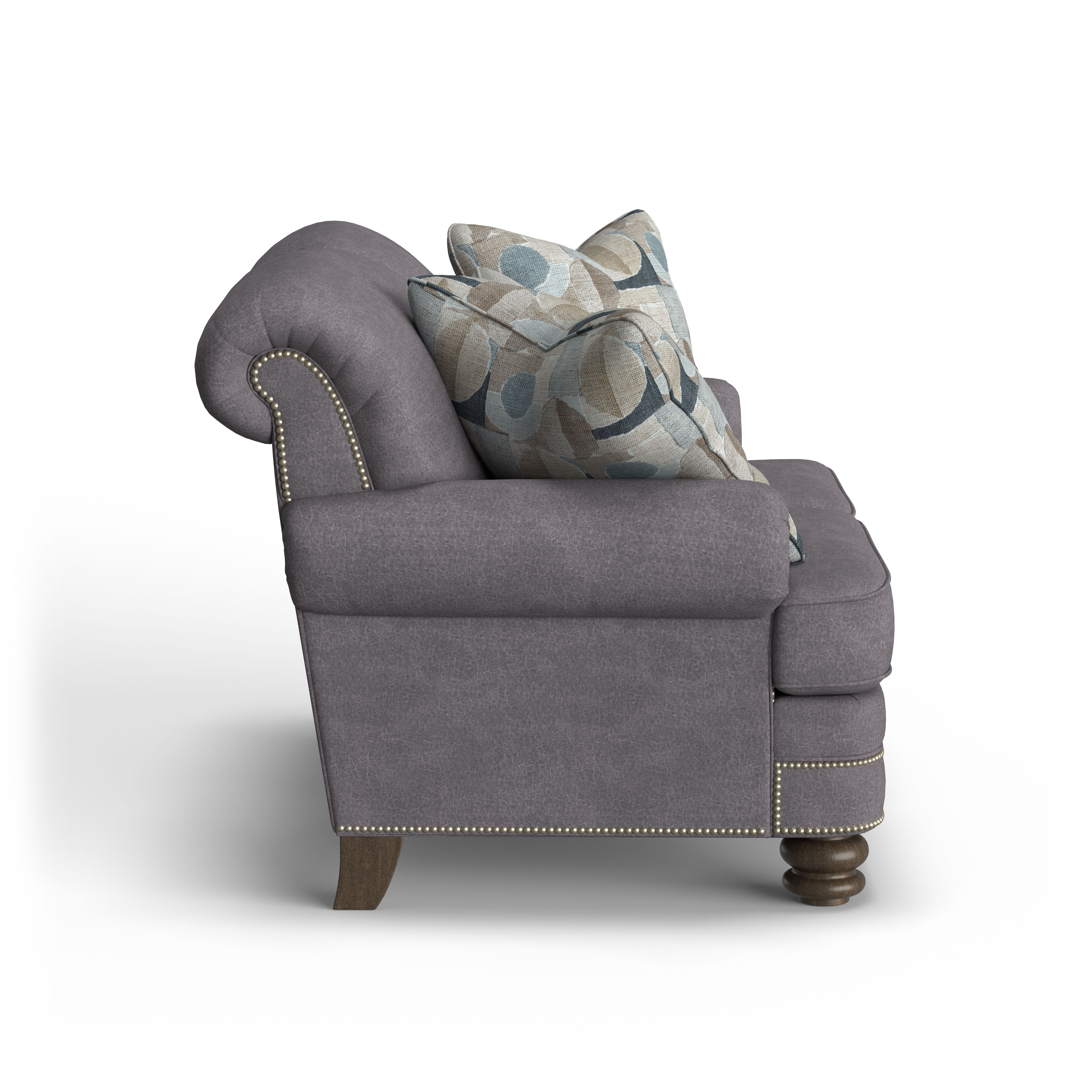 Bay Bridge - Fabric Loveseat, Nailhead Trim, light gray, view 7