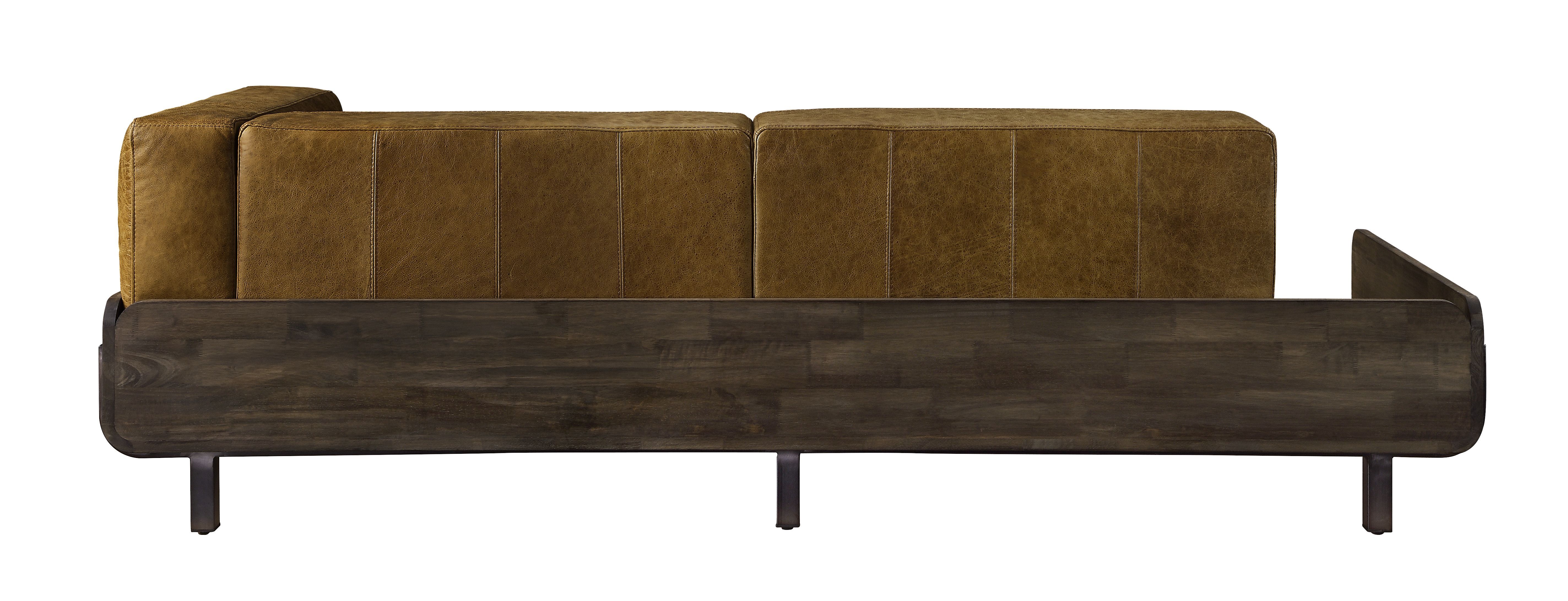 Blanca - Sofa - Chestnut Top Grain Leather & Rustic Oak, light brown, view 5