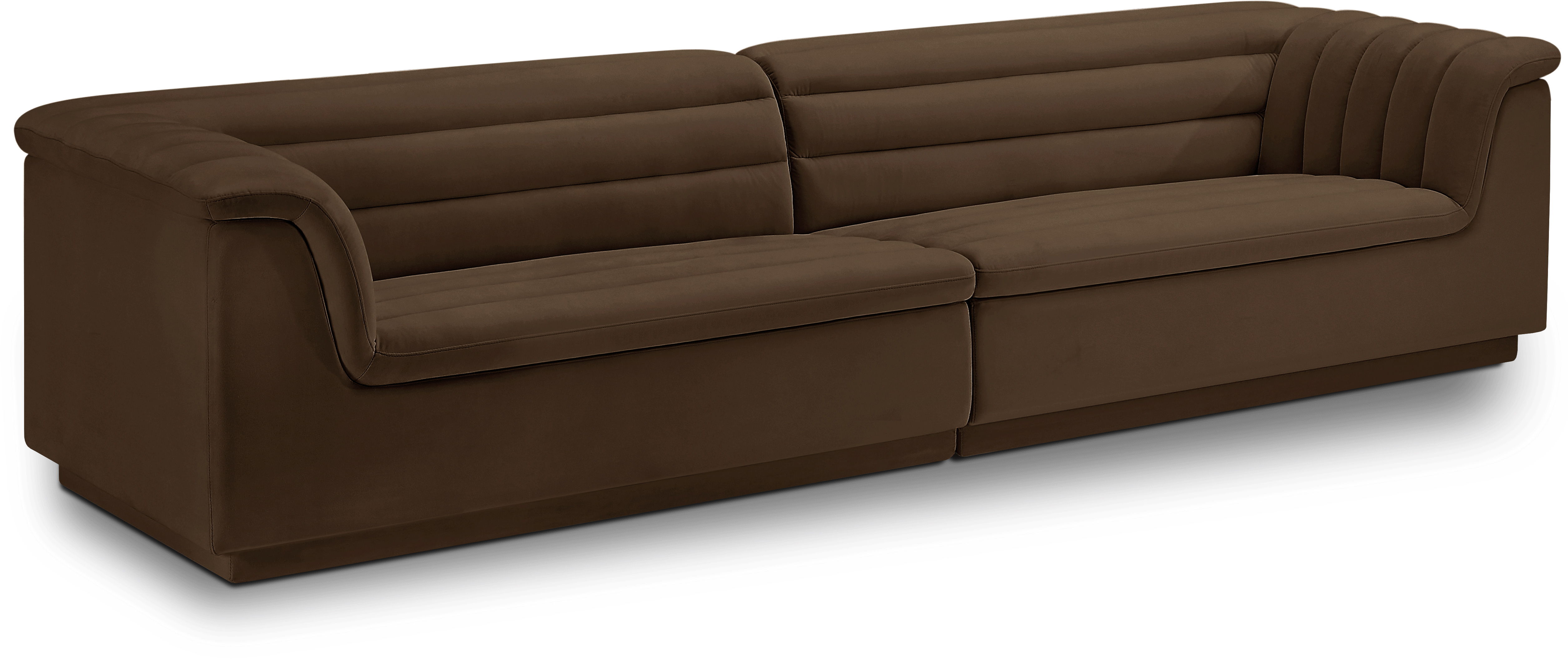 Cascade - Velvet Modular Sofa - Brown