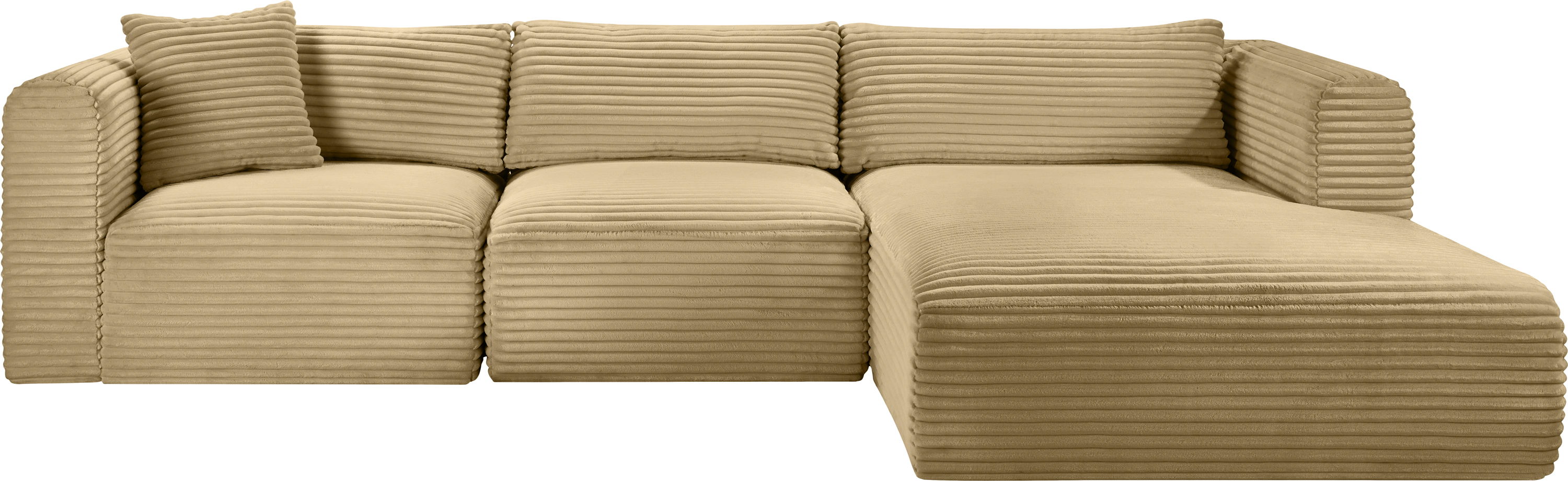 Shaggy - 3 Piece Modular Sectional - Camel