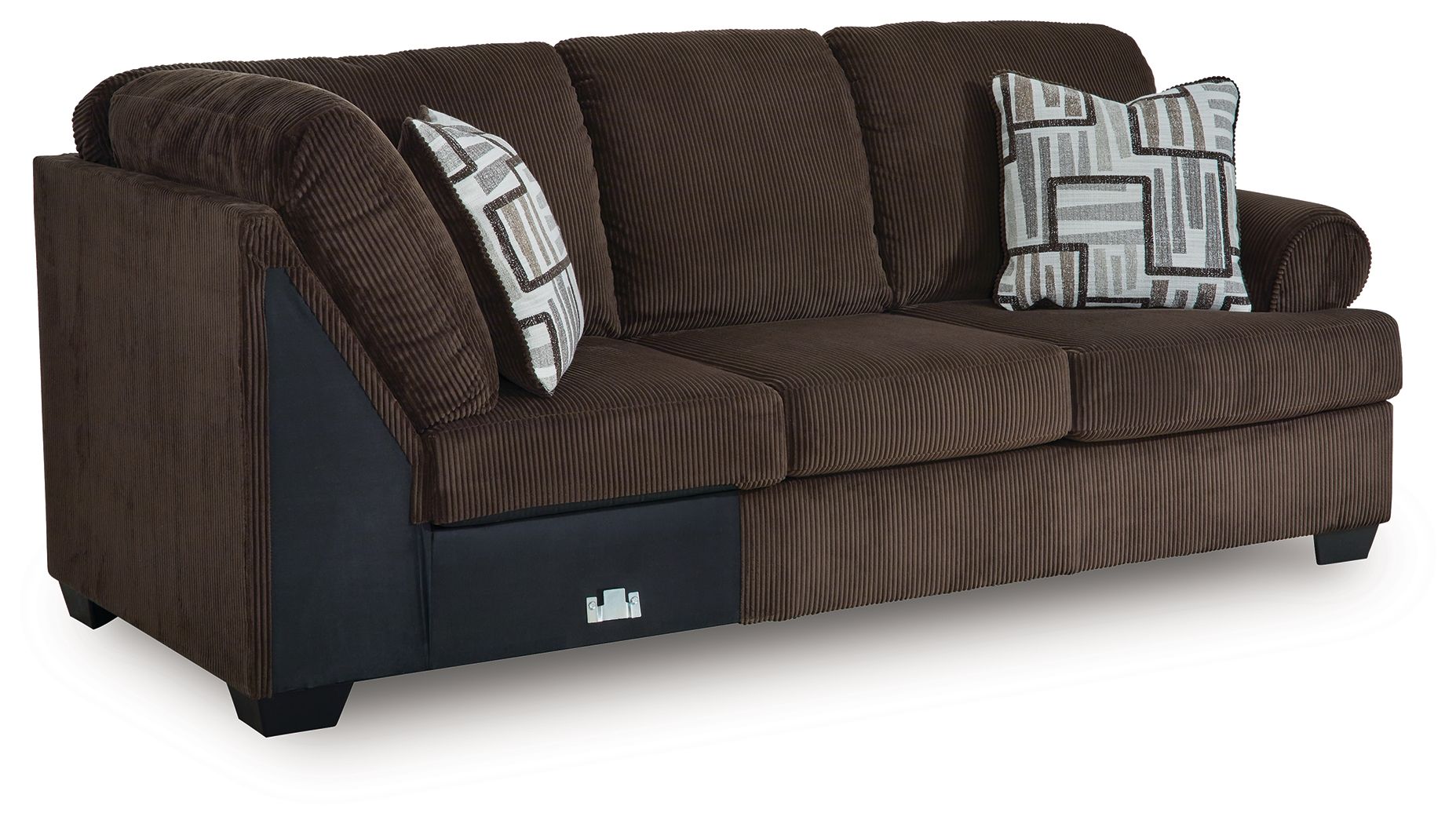 Kimlee - RAF Sofa With Corner Wedge - Chocolate