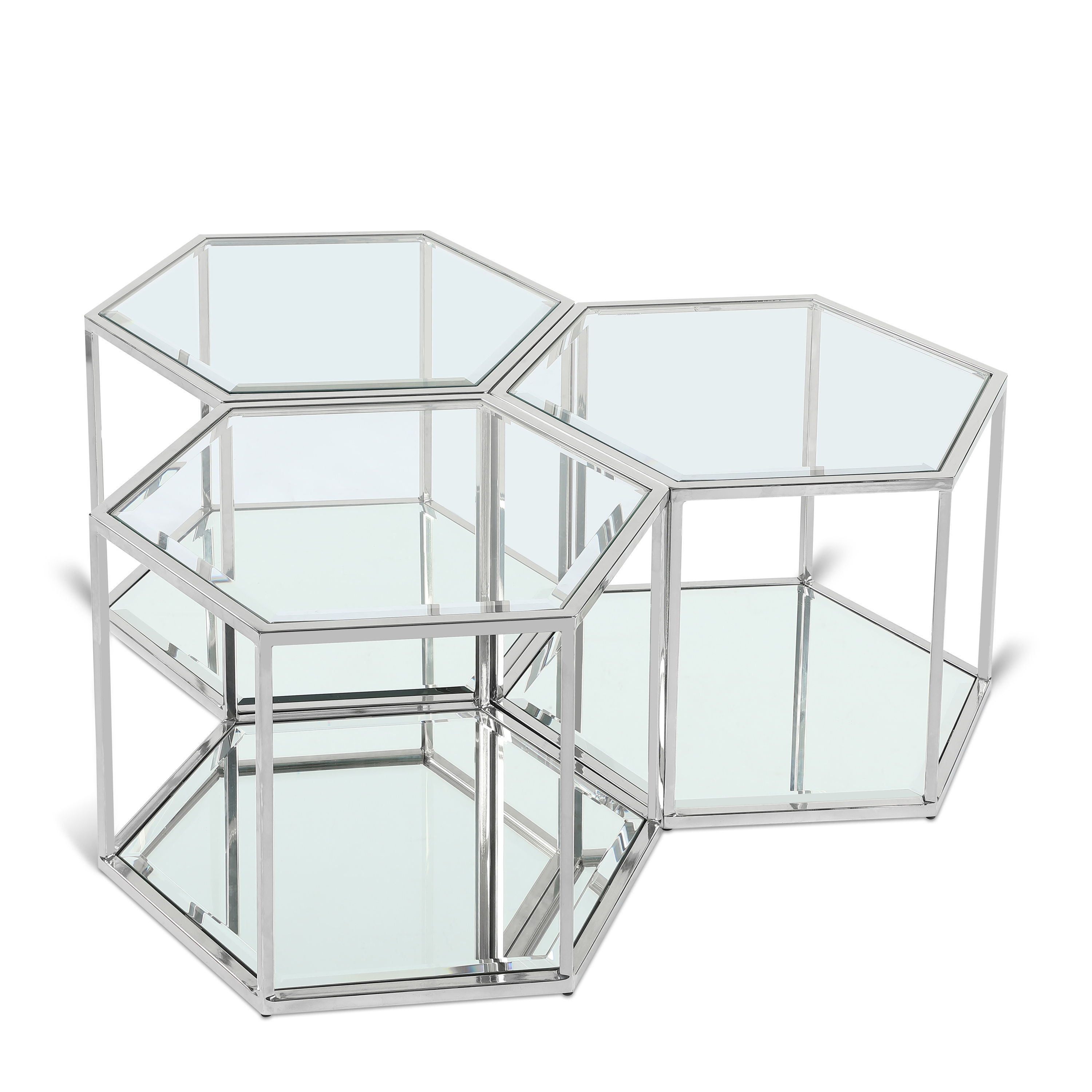 Sei - Coffee Table 3 Piece - Pearl Silver