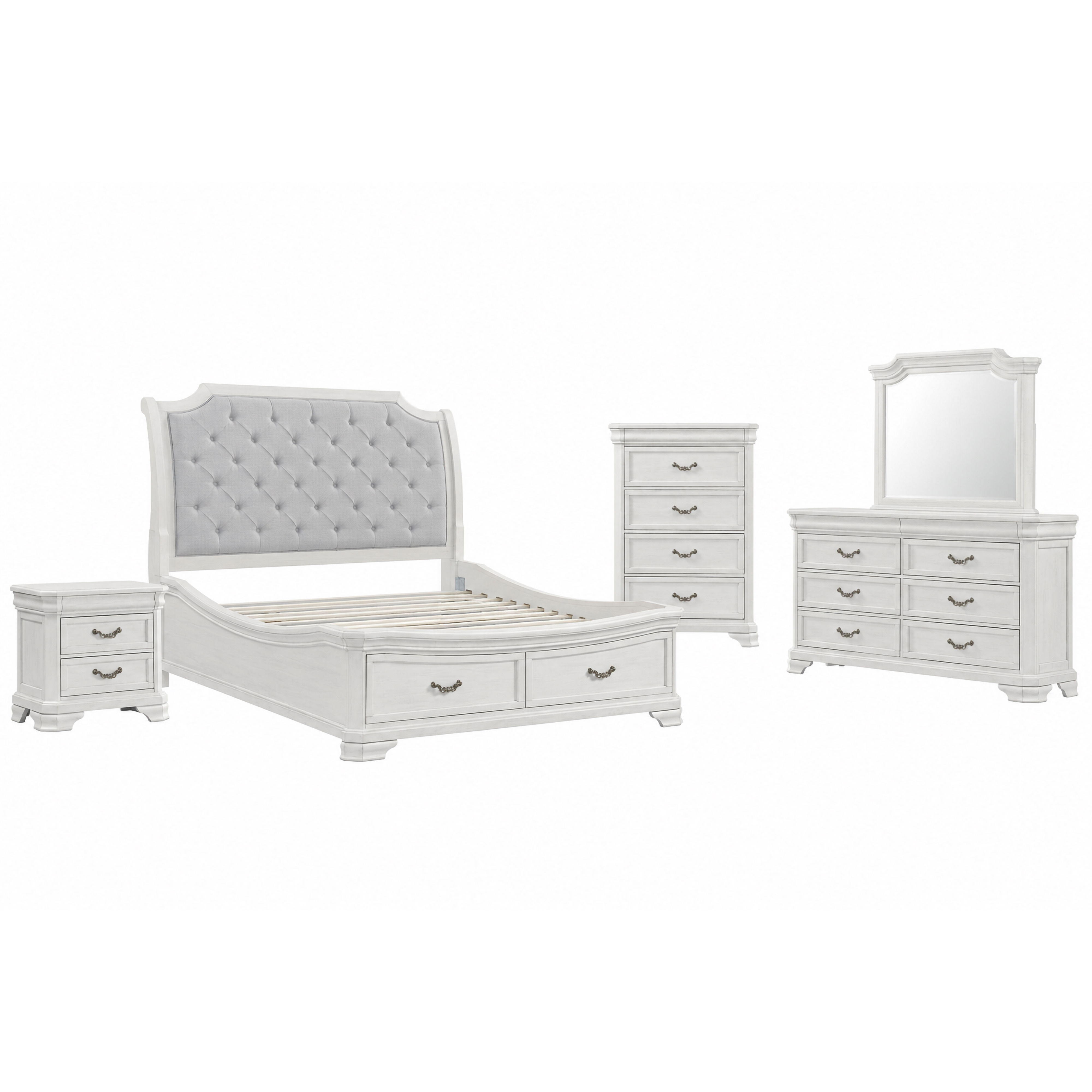 Eastern King · 5 Pc · Bed, Dresser, Mirror, Chest, Nightstand