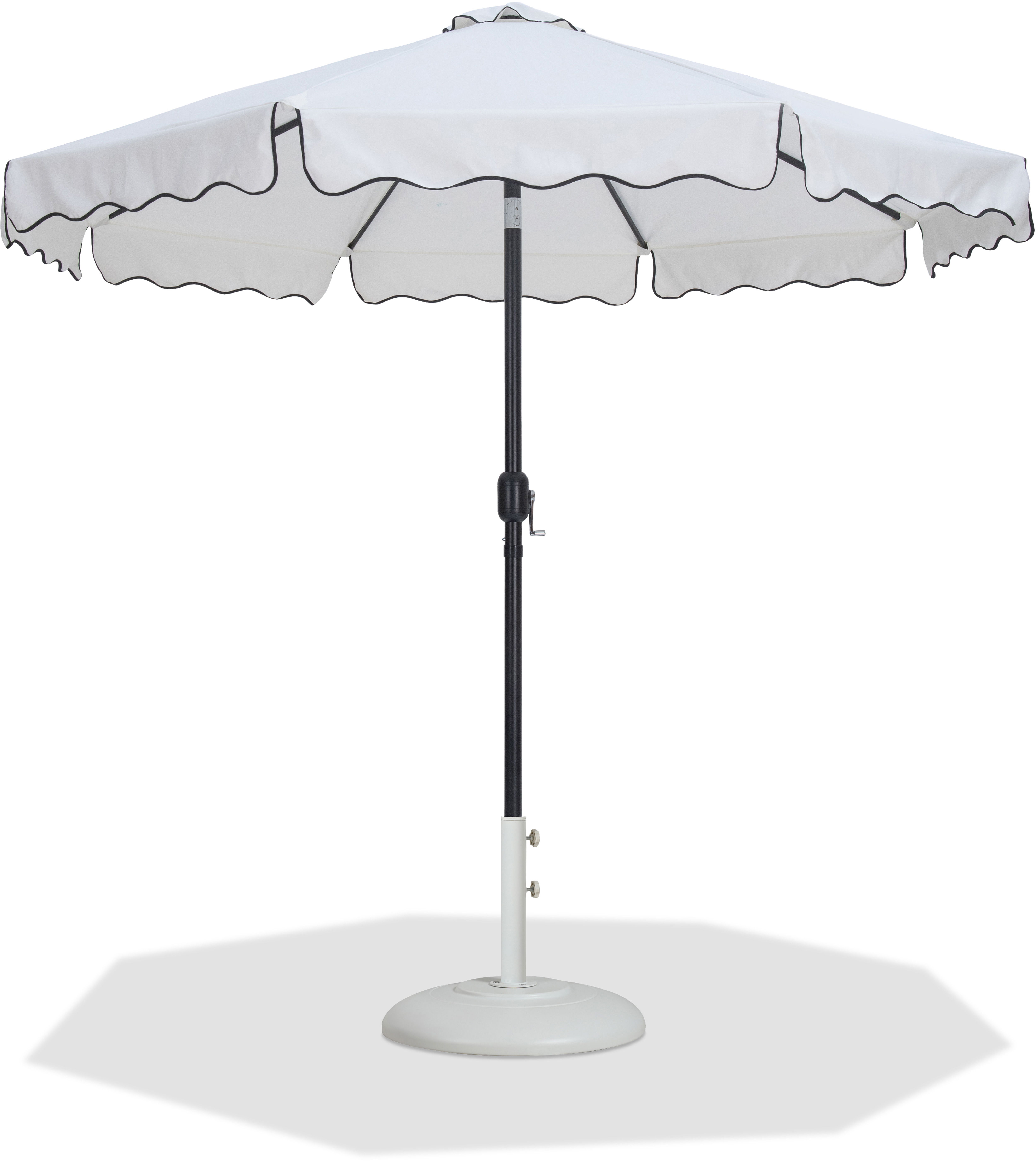 Amalfi - Aluminum Patio Umbrella with Base - White / Matte White