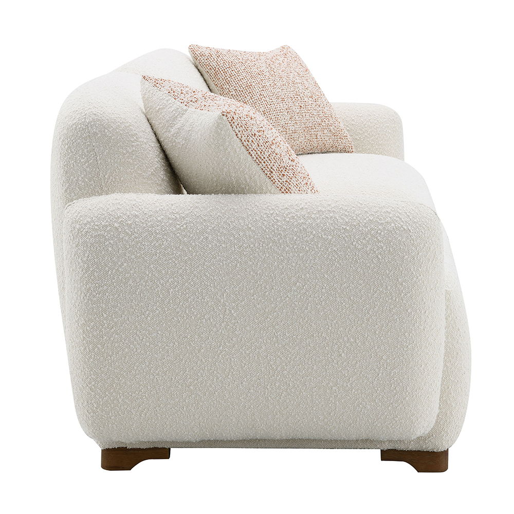 Darius - Sofa With 2 Pillows - Beige Boucle, beige, view 3