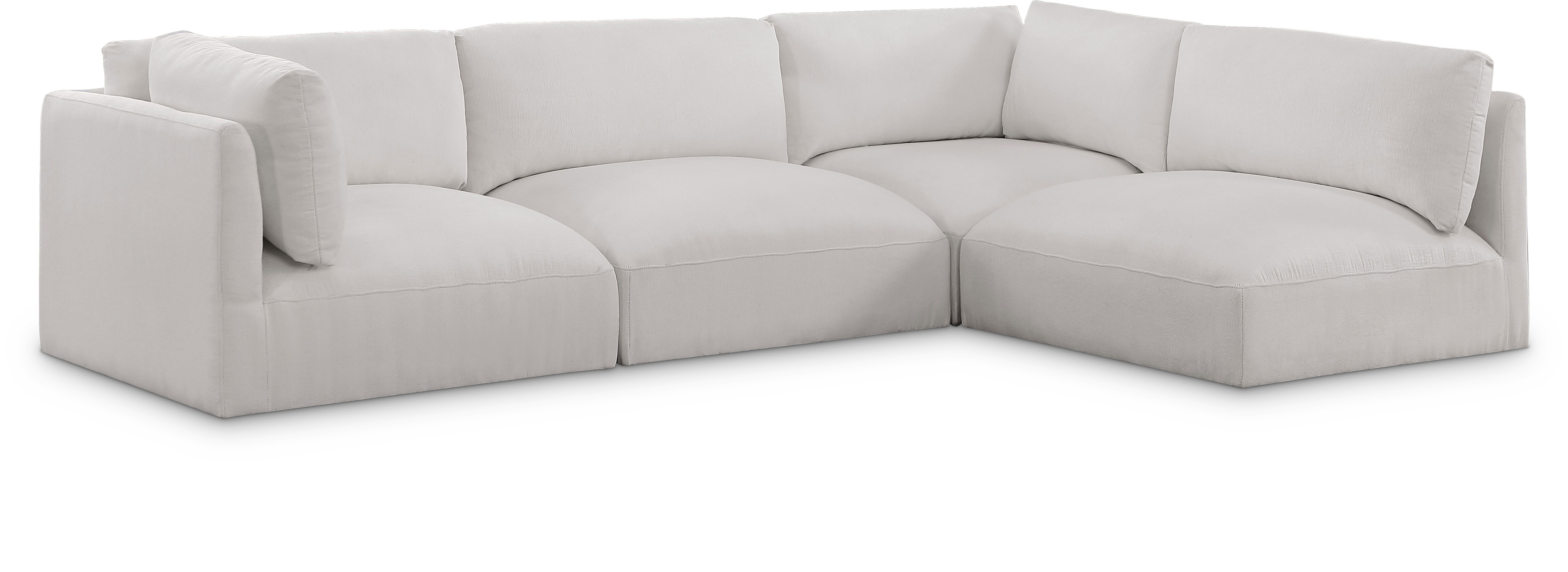 Ease - 4 Piece Modular Corner Sectional - Cream