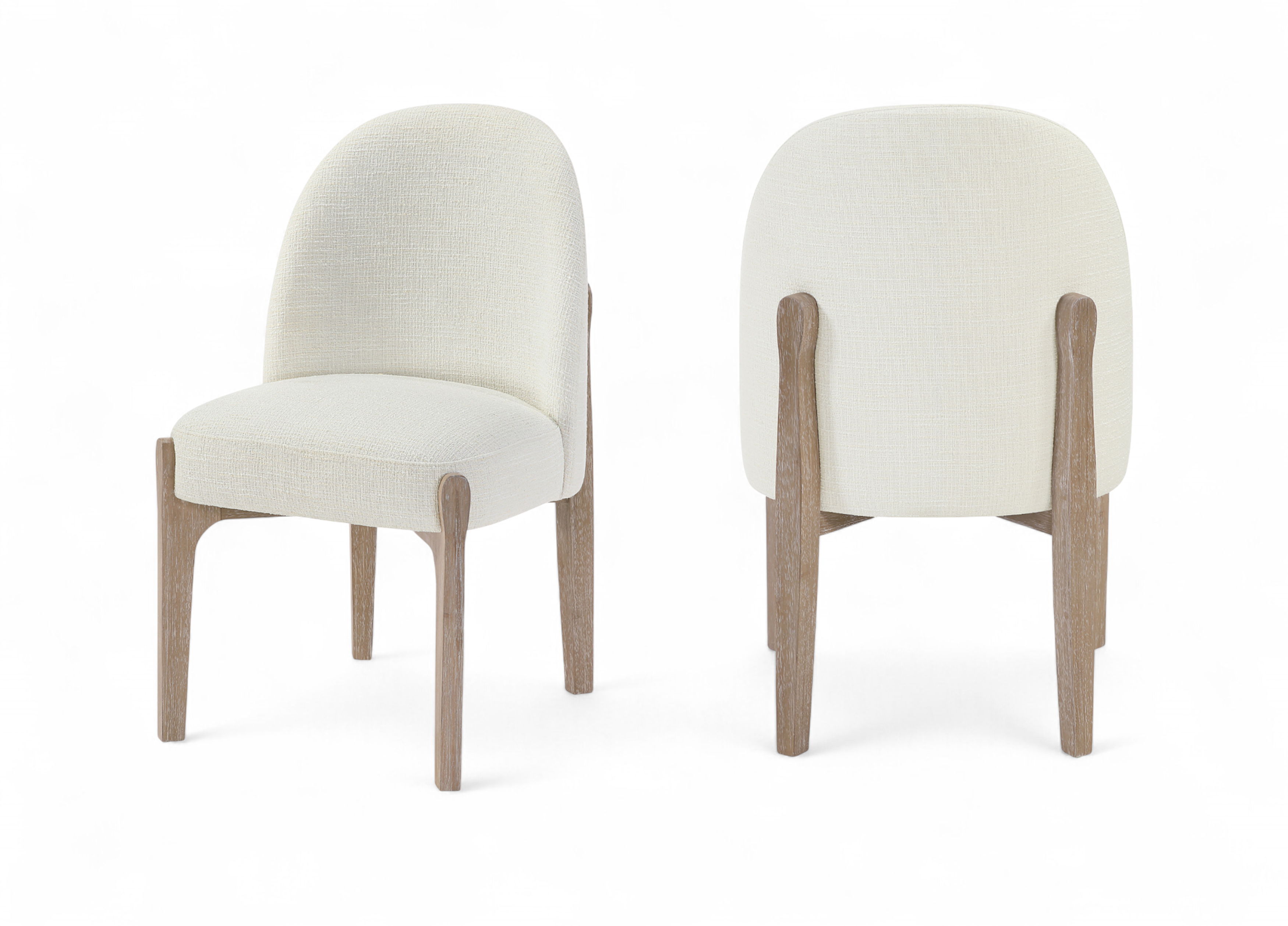Torino - Fabric Upholstered Dining Chair (Set of 2) - Cream / Natural