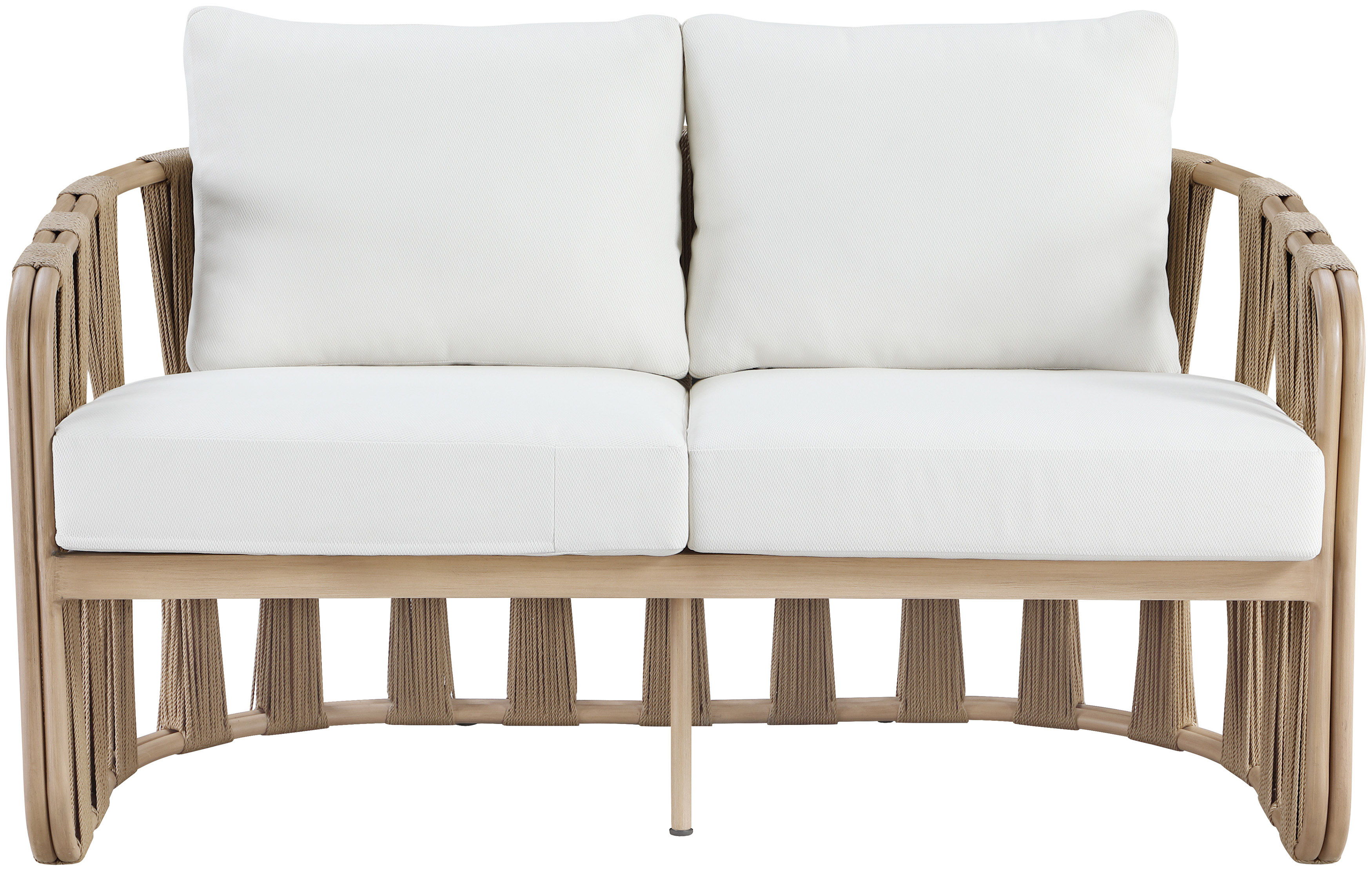 San Pietro - Resilient Waterproof Fabric 60.5" Upholstered Outdoor Patio Loveseat - Cream