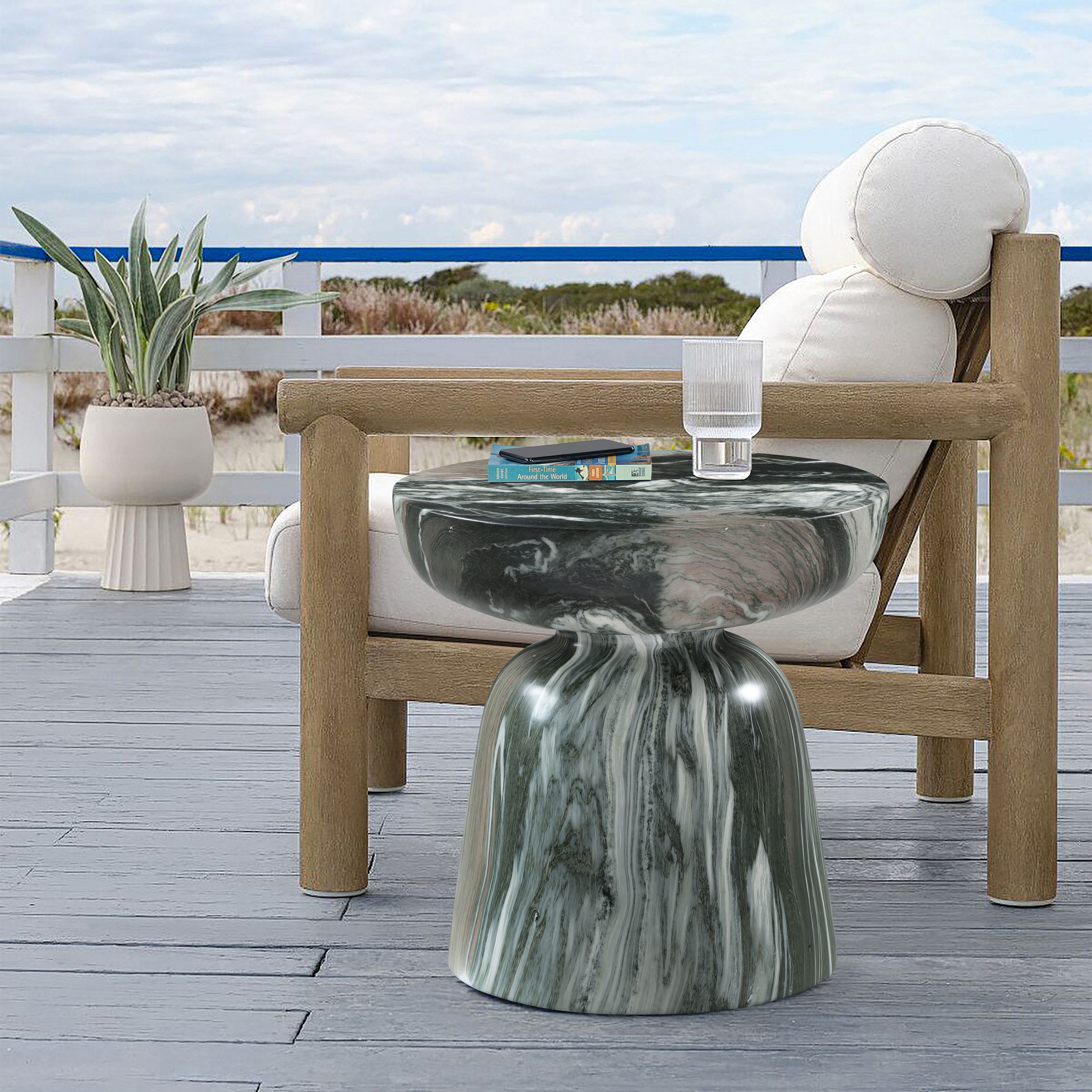 Avellino - Marble Finish Concrete End Table - Green