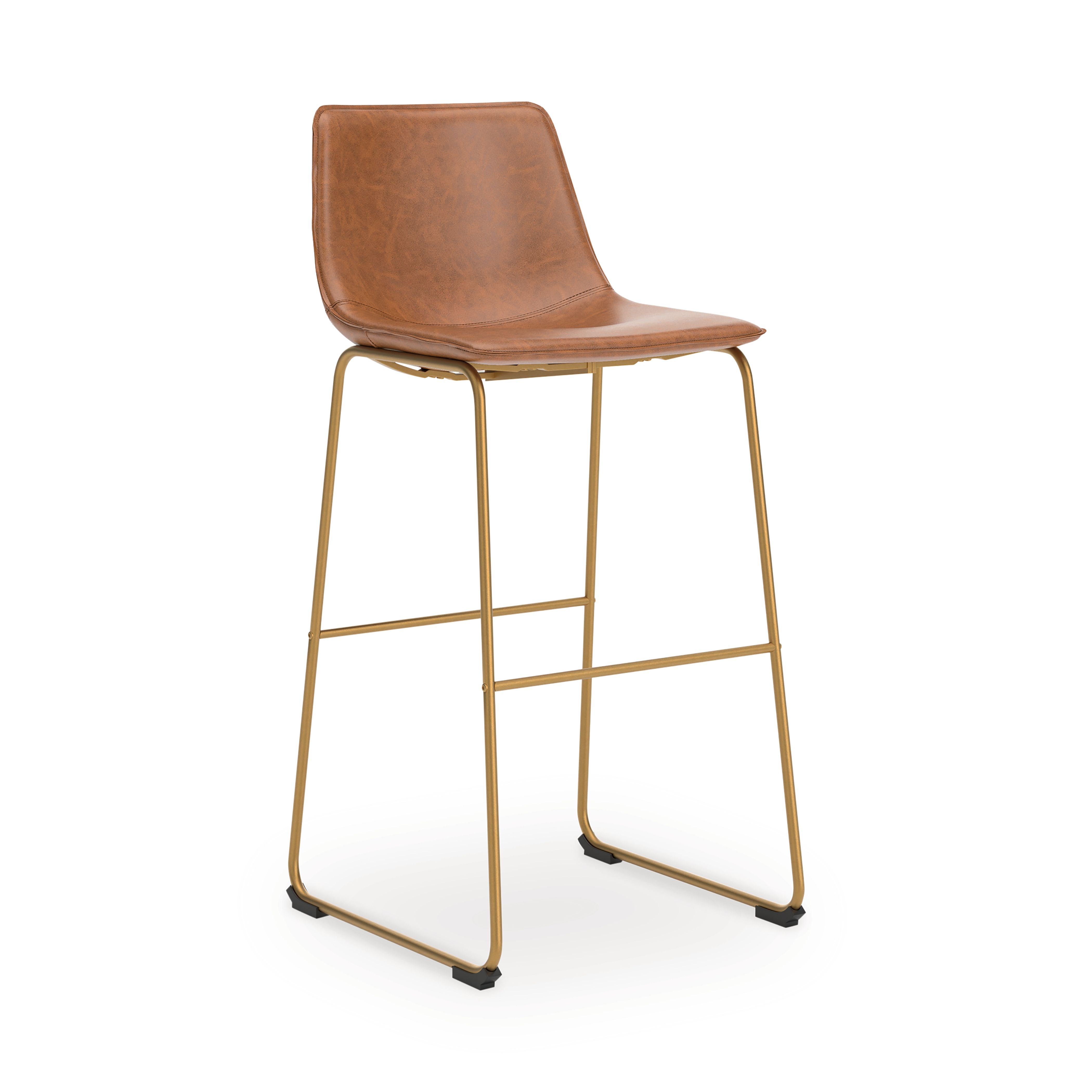Ciabori - Tall Upholstered Barstool (Set of 2) - Brown / Gold