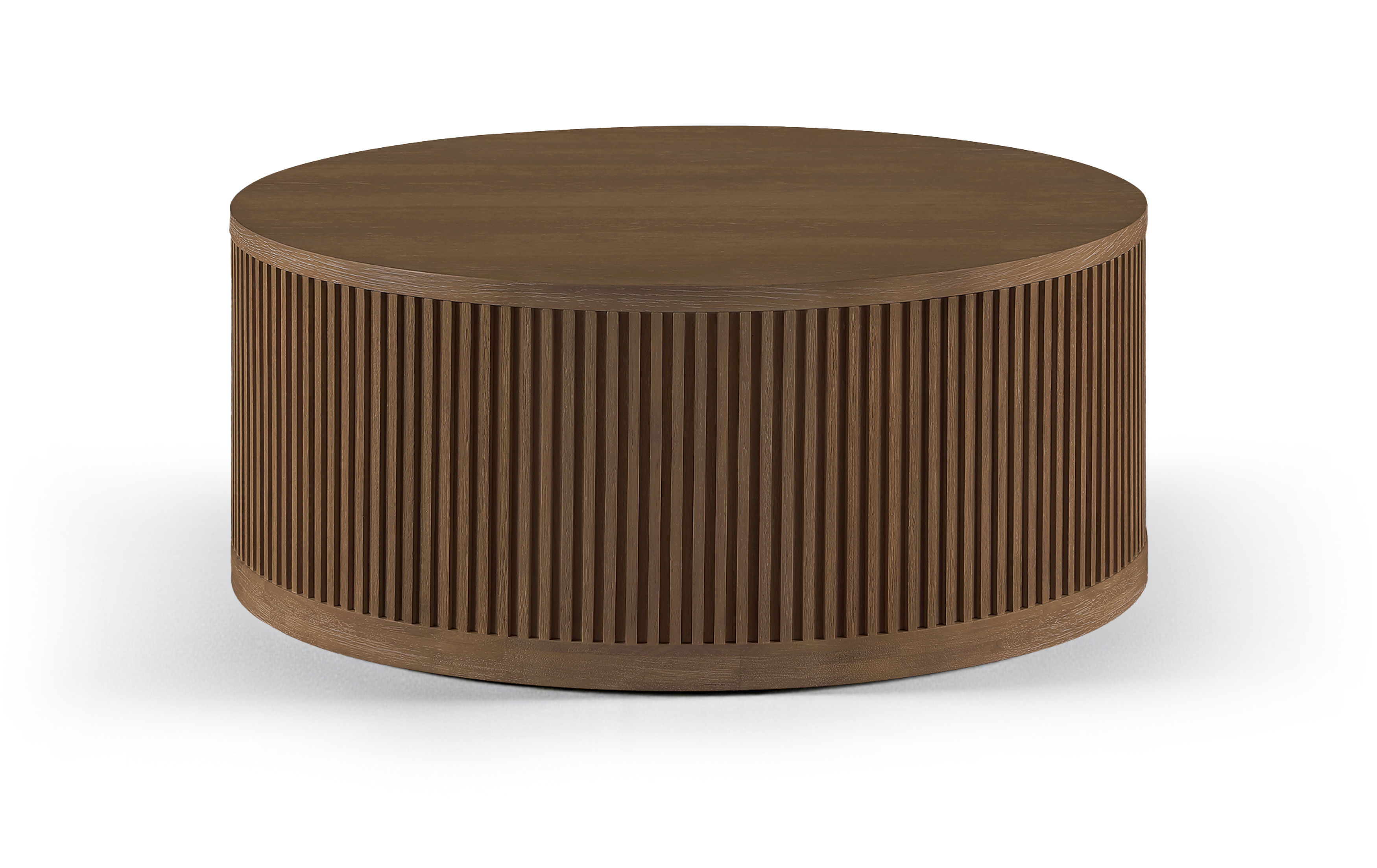 Madera - Oak Veneer And Solid Wood With Caster Wheels Coffee Table - Brown Walnut