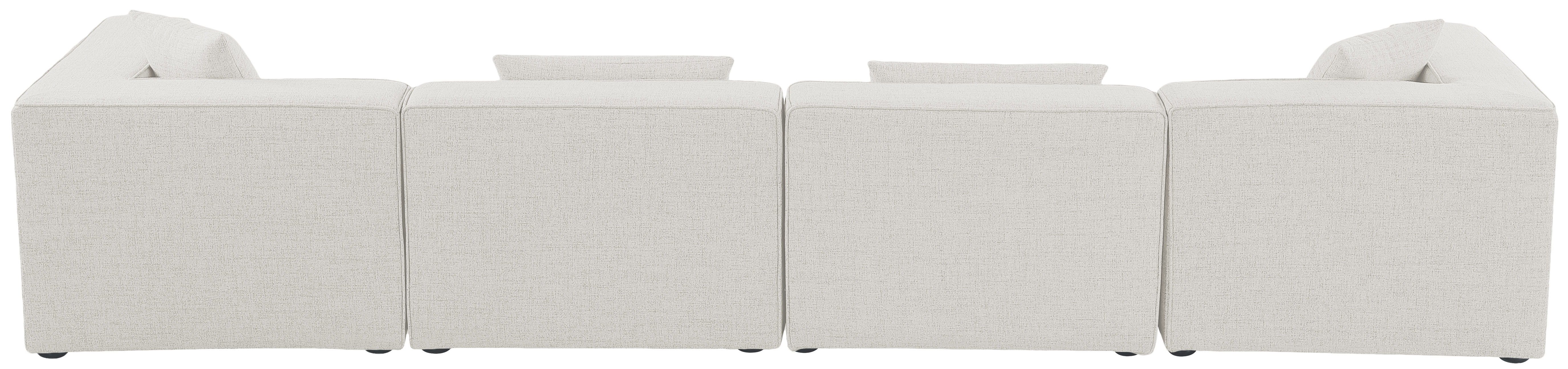 Cube - Linen Modular 4 Piece Sofa - Cream
