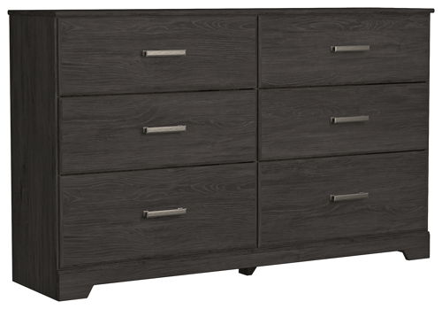 Belachime - Six Drawer Dresser - Charcoal, dark gray